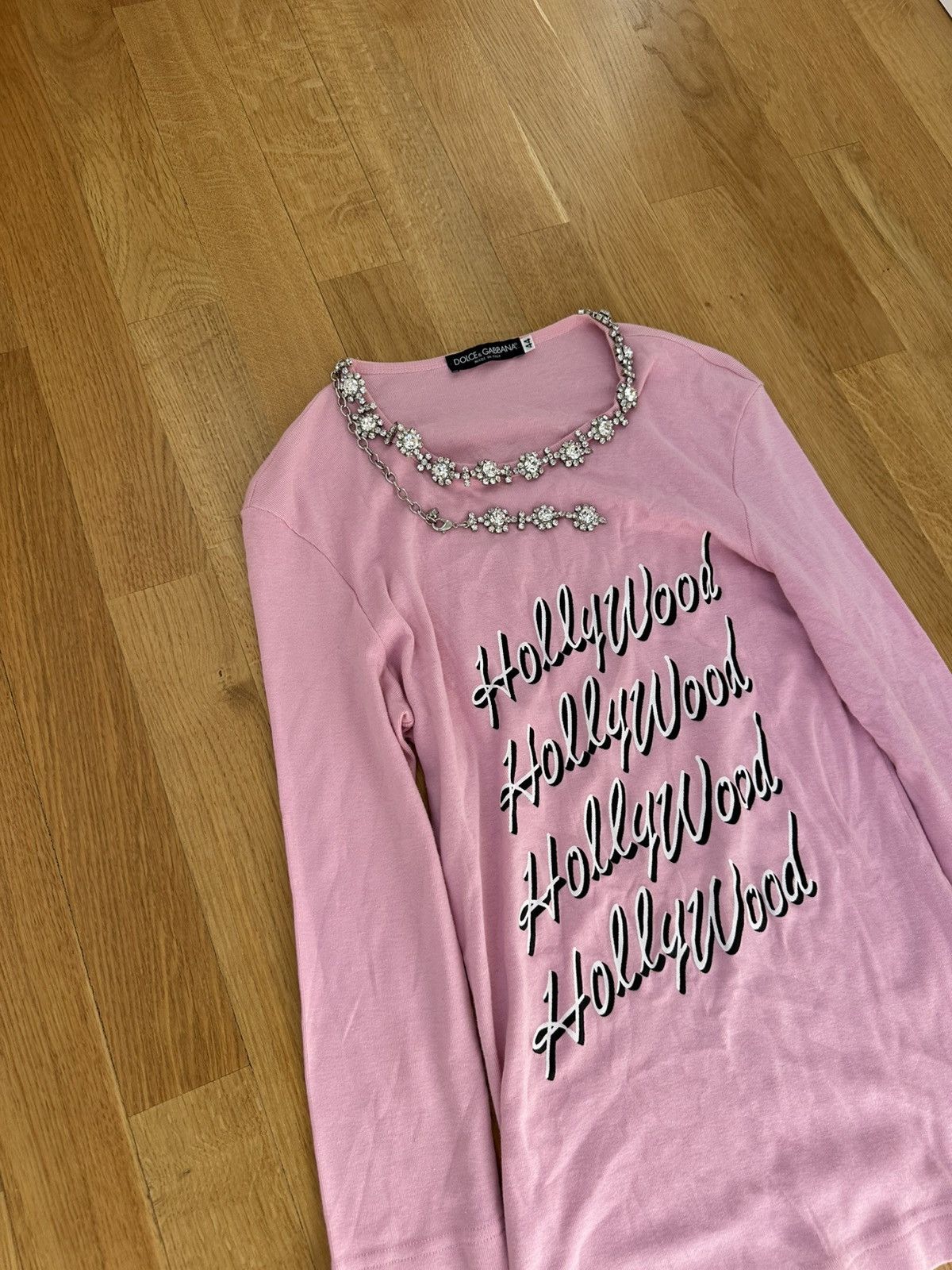 Dolce & Gabbana Dolce Gabbana Hollywood Long Sleeve Pink T-shirt Size M / US 6-8 / IT 42-44 - 3 Thumbnail