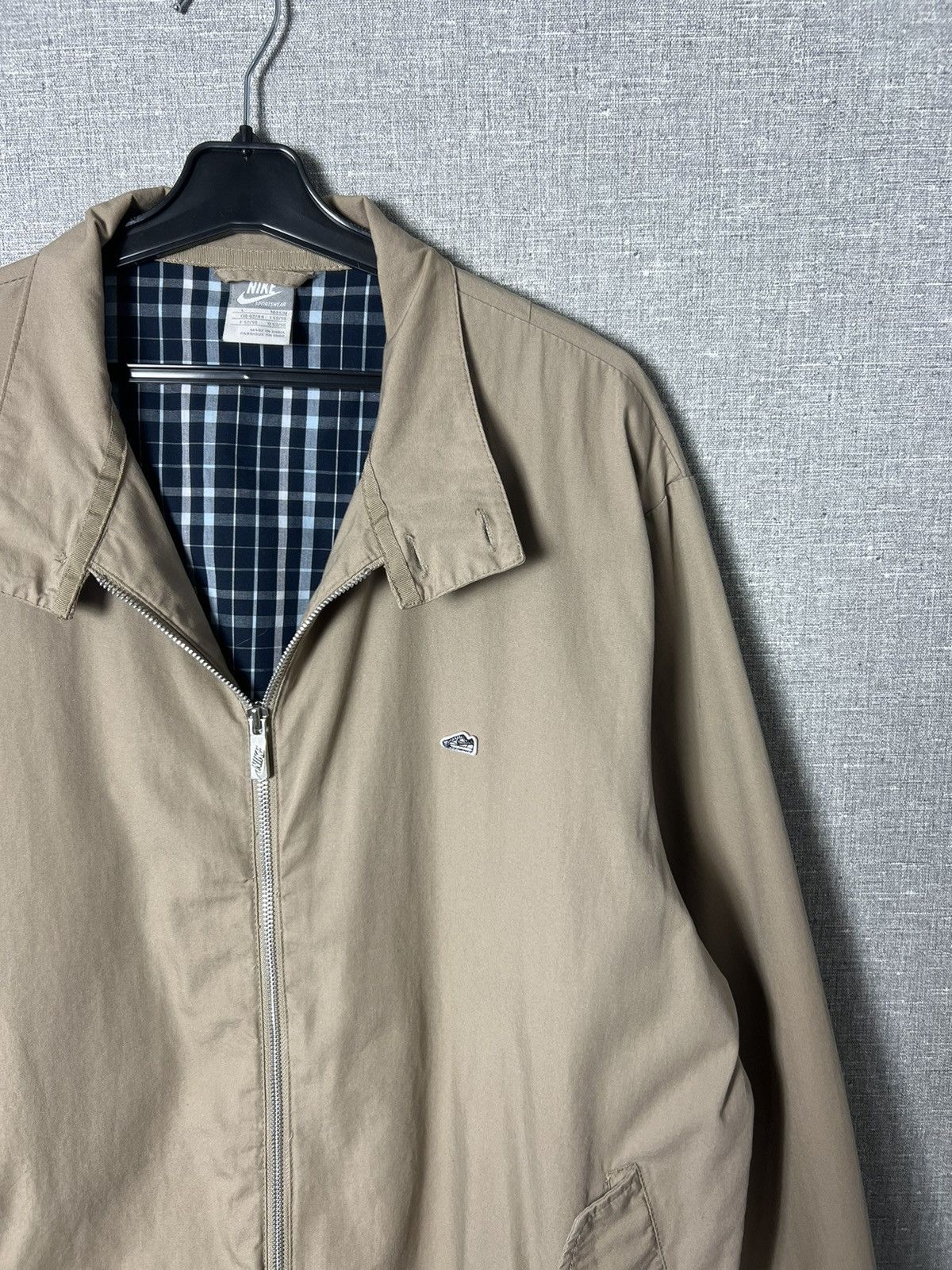 Nike × Vintage Vintage Nike Sportswear Plaid Lined Collared Bomber Jacket Size US L / EU 52-54 / 3 - 4 Thumbnail
