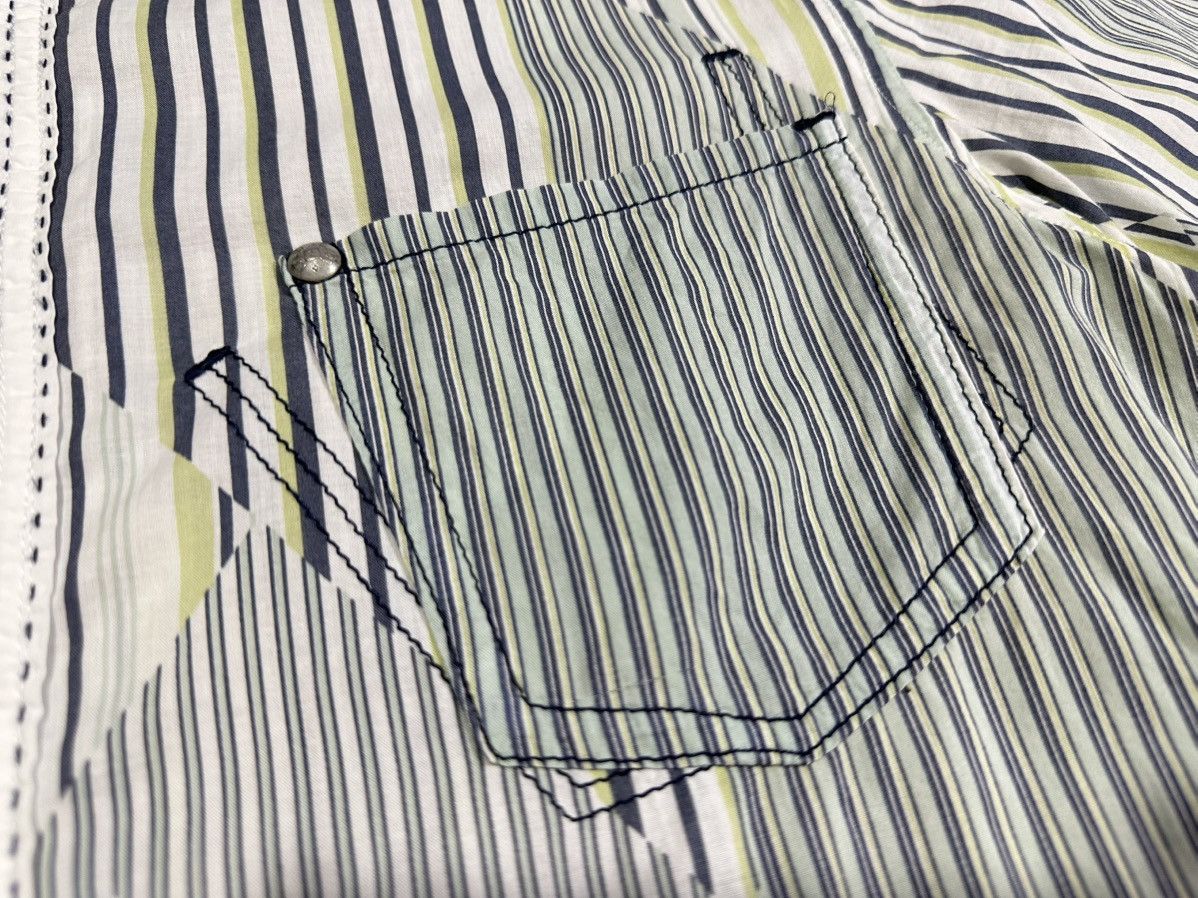 If Six Was Nine × Japanese Brand × Marithe + Francois Girbaud 🔥Sixk Y2K Martha Francois Girbaud Striped Shirt Size US M / EU 48-50 / 2 - 7 Thumbnail
