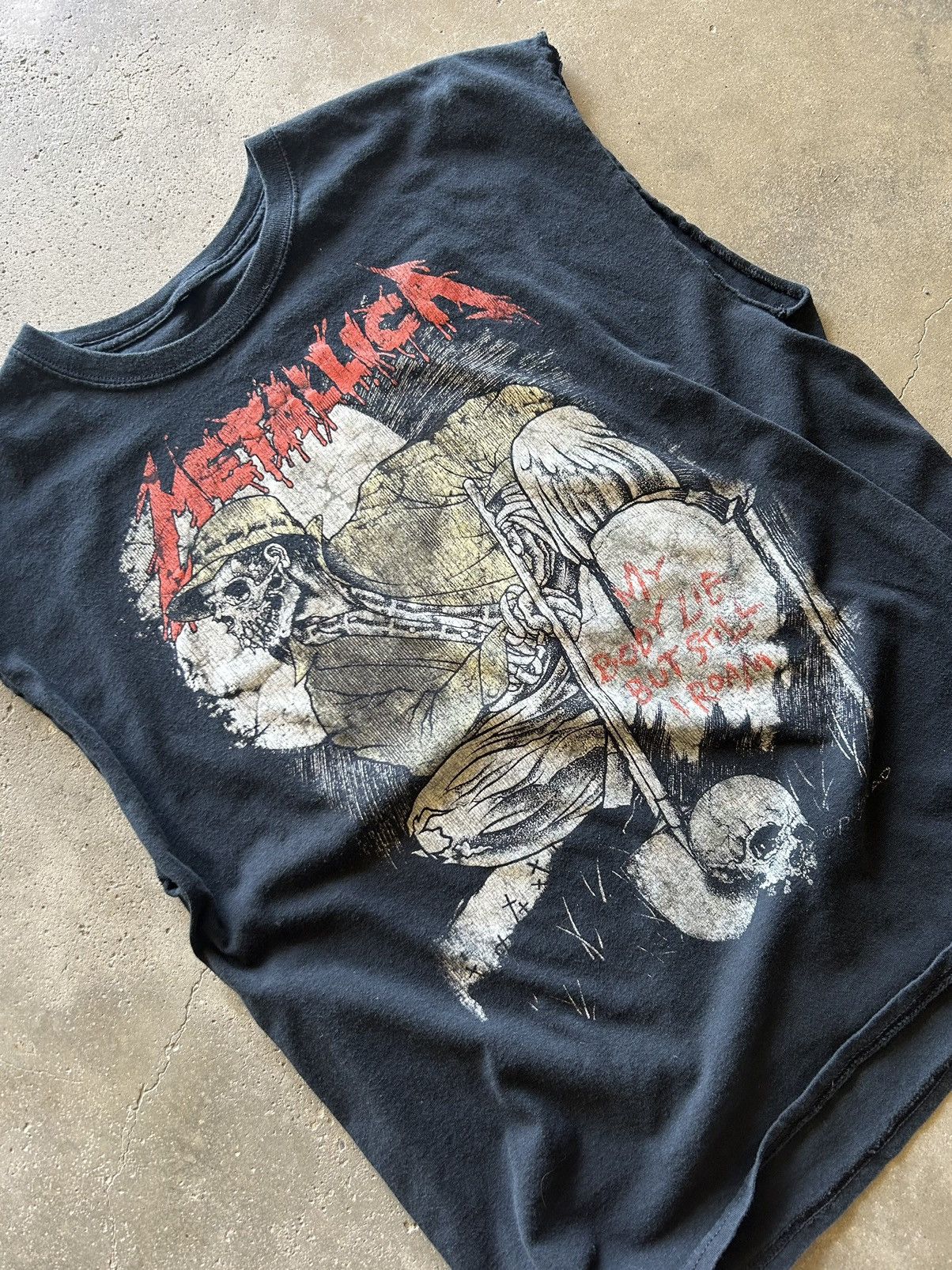 Band Tees × Vintage Vintage 90s Metallica Pushead Cutoff Size US L / EU 52-54 / 3 - 2 Thumbnail