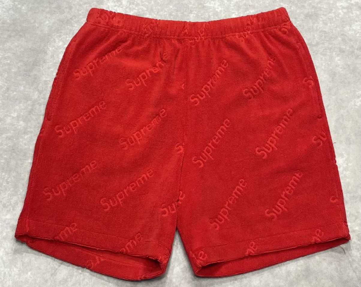 Supreme Supreme Terry Jacquard Logo Short Red (SS19) Size US 30 / EU 46 - 1 Thumbnail
