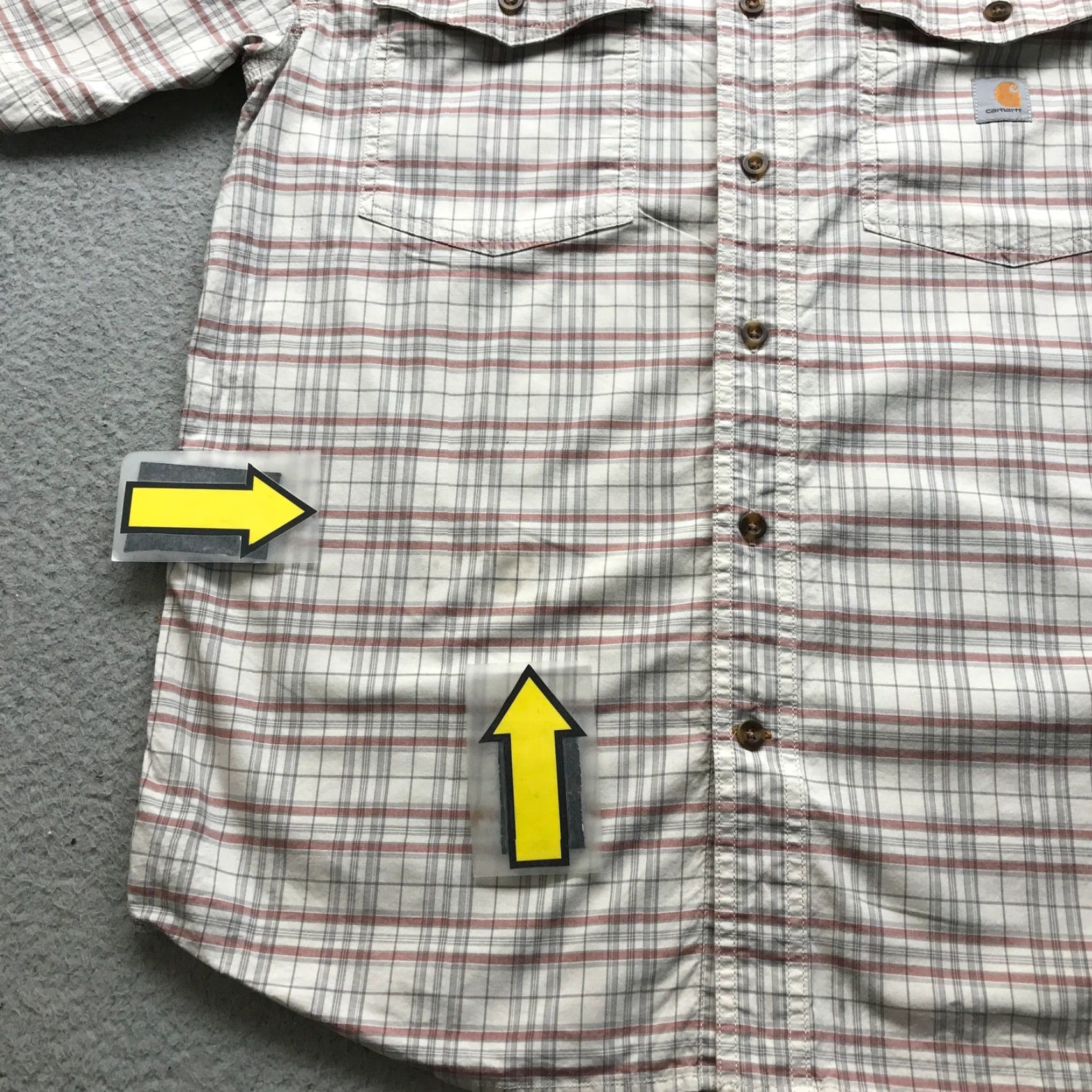 Carhartt Carhartt Rugged Flex Button Up Short Sleeve Plaid Shirt Mens M White Red Gray Size US M / EU 48-50 / 2 - 7 Thumbnail