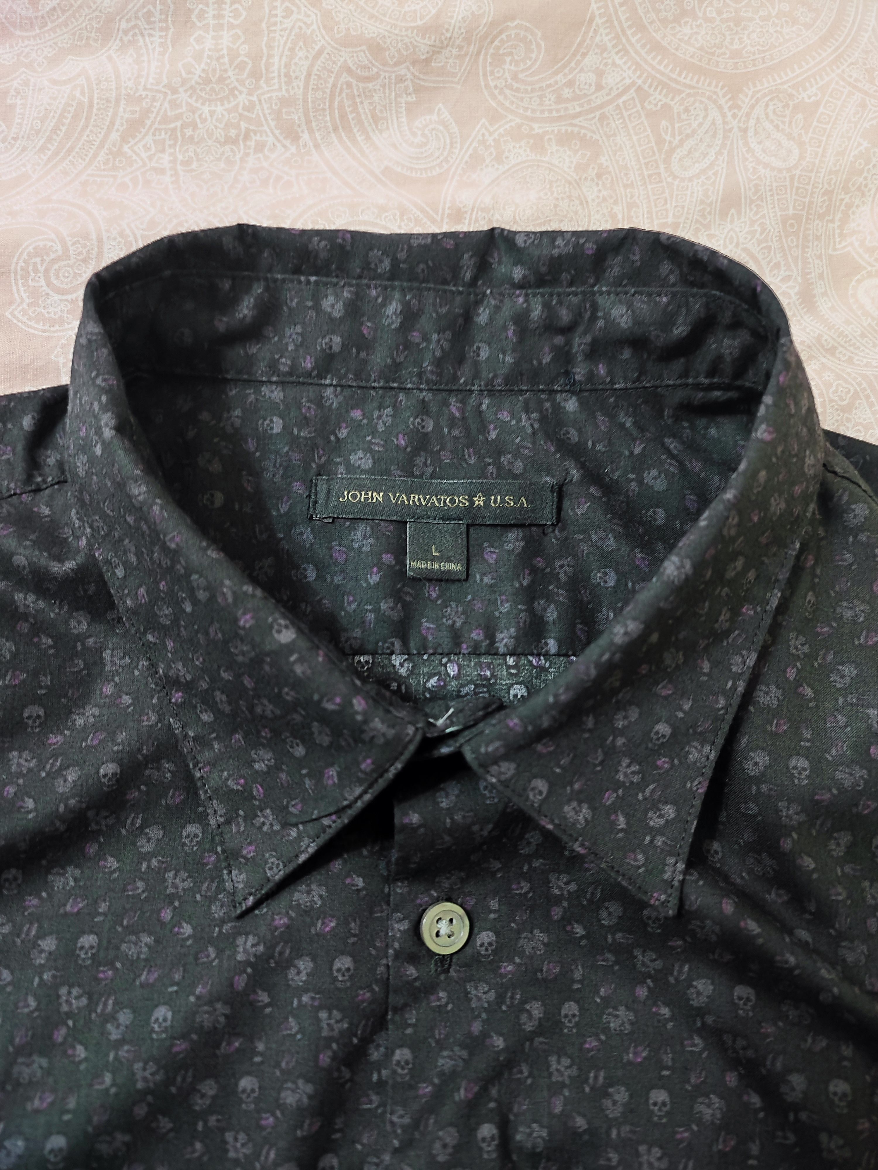 John Varvatos John Varvatos Skull & Flora Long Sleeve Shirt Size US L / EU 52-54 / 3 - 3 Thumbnail