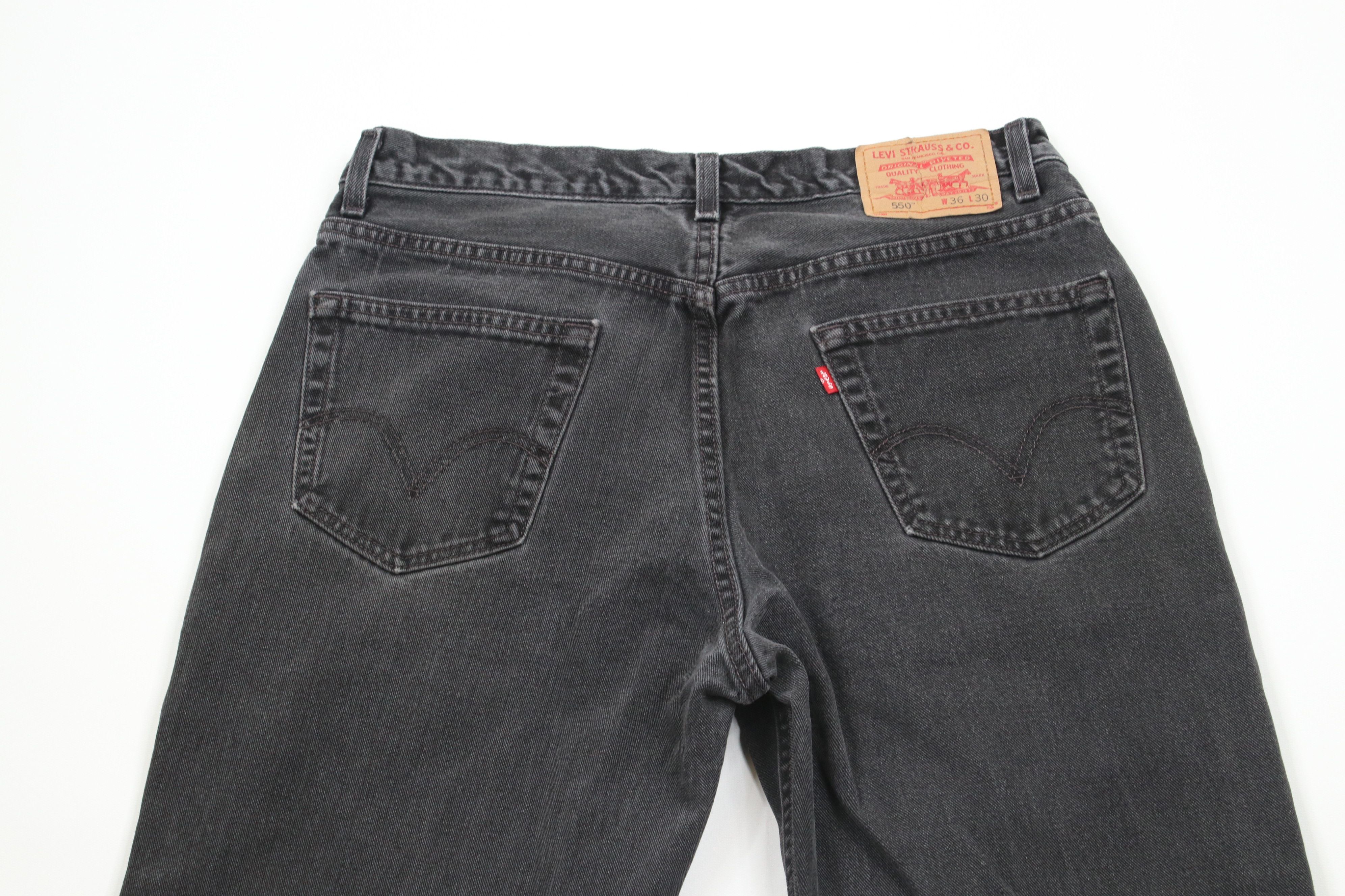 Levi's Vintage Y2K 2003 Levis 550 Relaxed Fit Denim Jeans Black USA Size US 34 / EU 50 - 11 Thumbnail