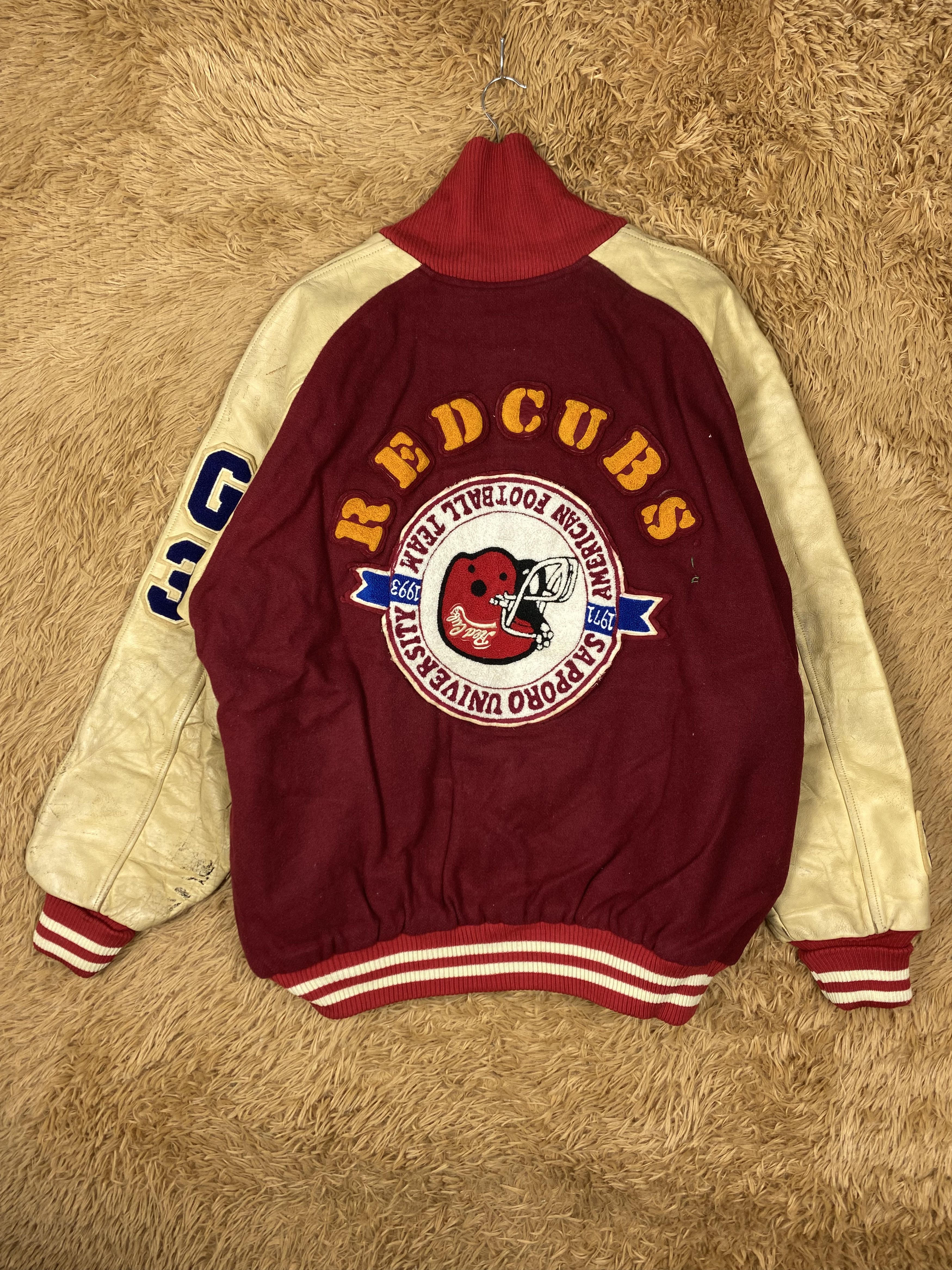 Japanese Brand Vintage Winds Club Leather Sleeve Varsity Jacket DJ0479 Size US L / EU 52-54 / 3 - 5 Thumbnail