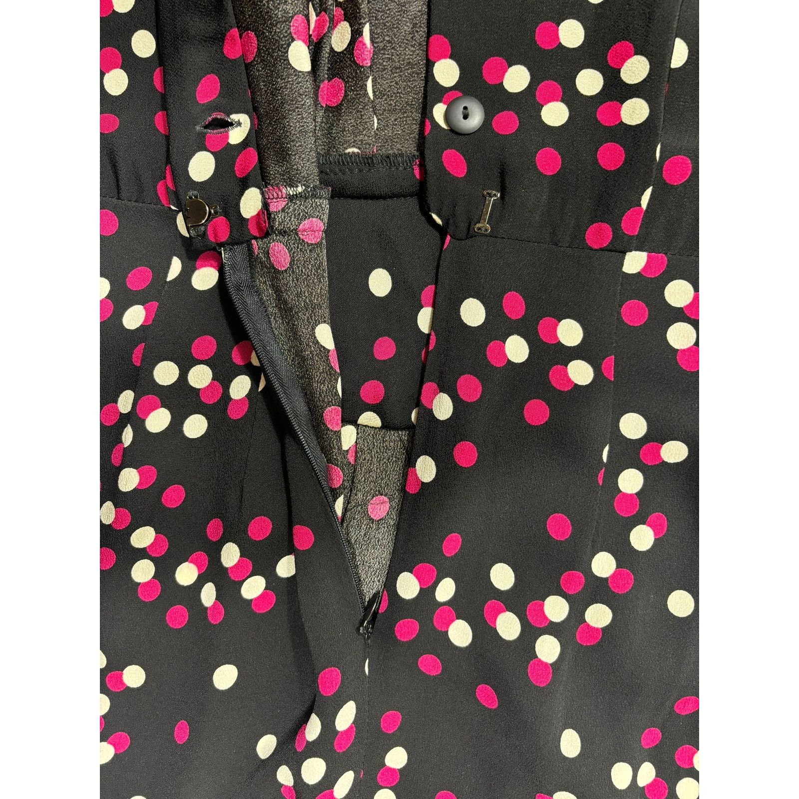 Liz Claiborne Vintage Liz Claiborne Dress Petite 4 Black Polka Dots Size S / US 4 / IT 40 - 9 Thumbnail
