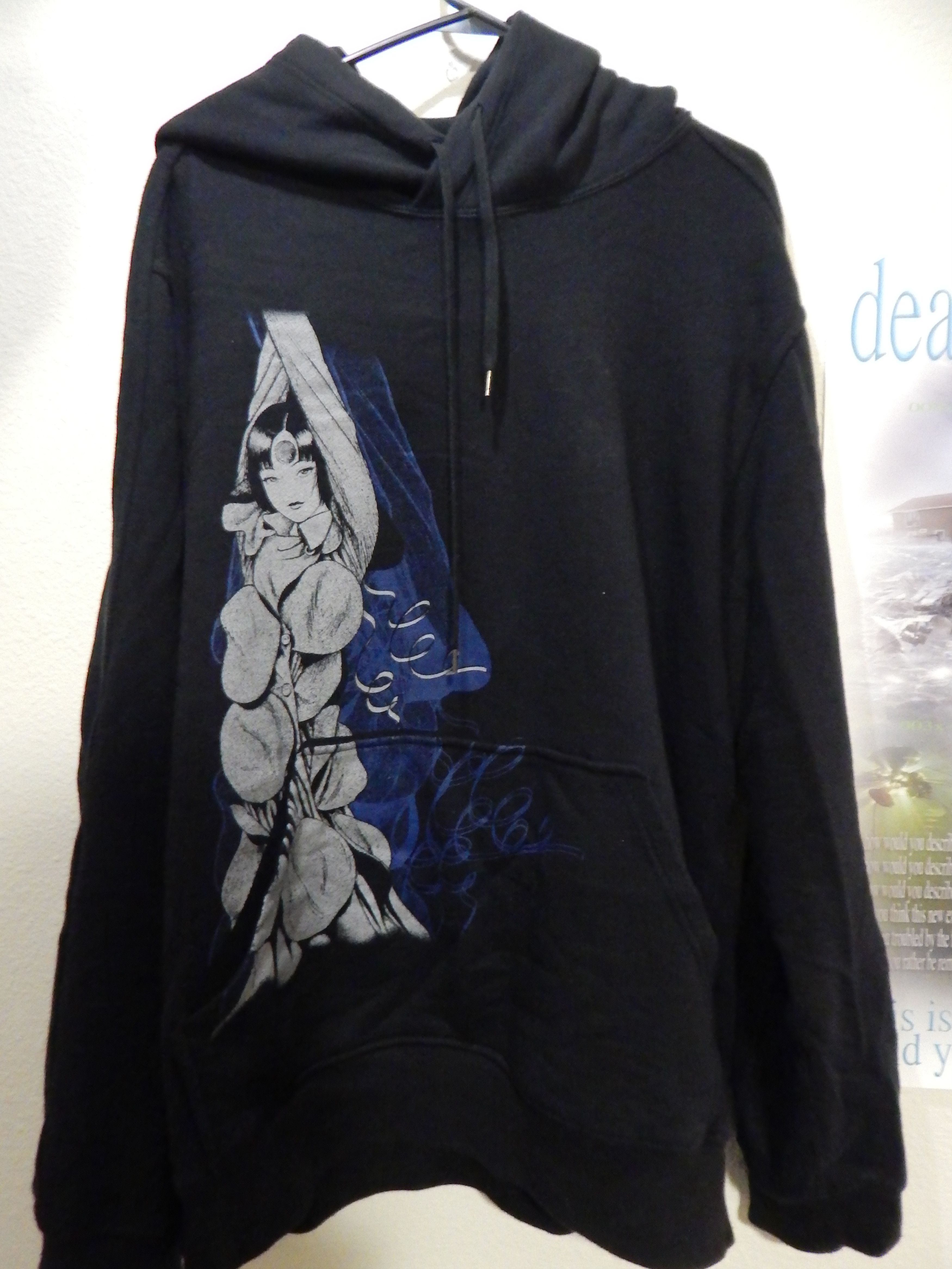 image of Junji Ito X S'yte Yohji Yamamoto Uzumaki Azami Hoodie in Black, Men's (Size Medium)