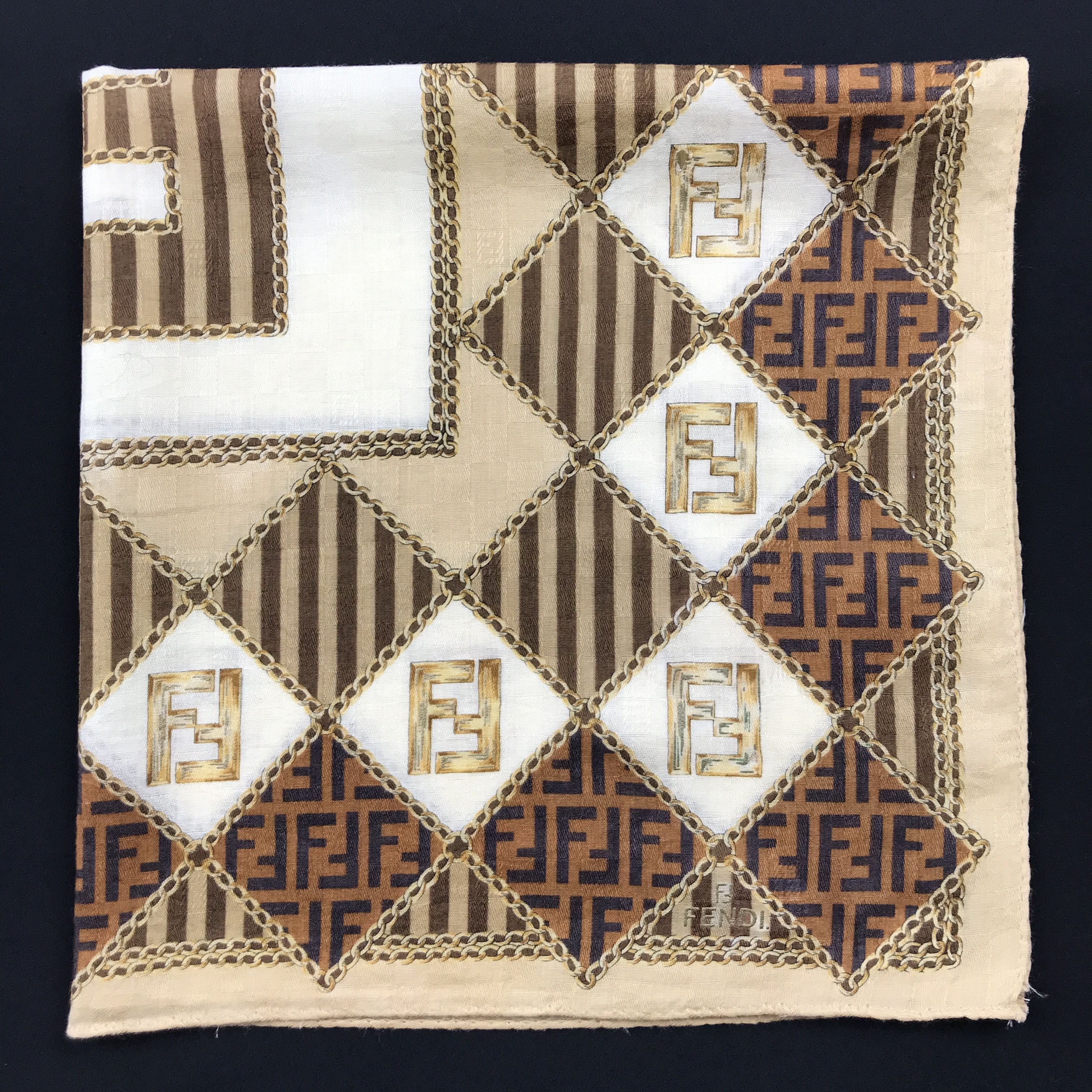 Vintage Vintage Fendi Monogram Bandana Neckerchief Handkerchief Size ONE SIZE - 2 Thumbnail
