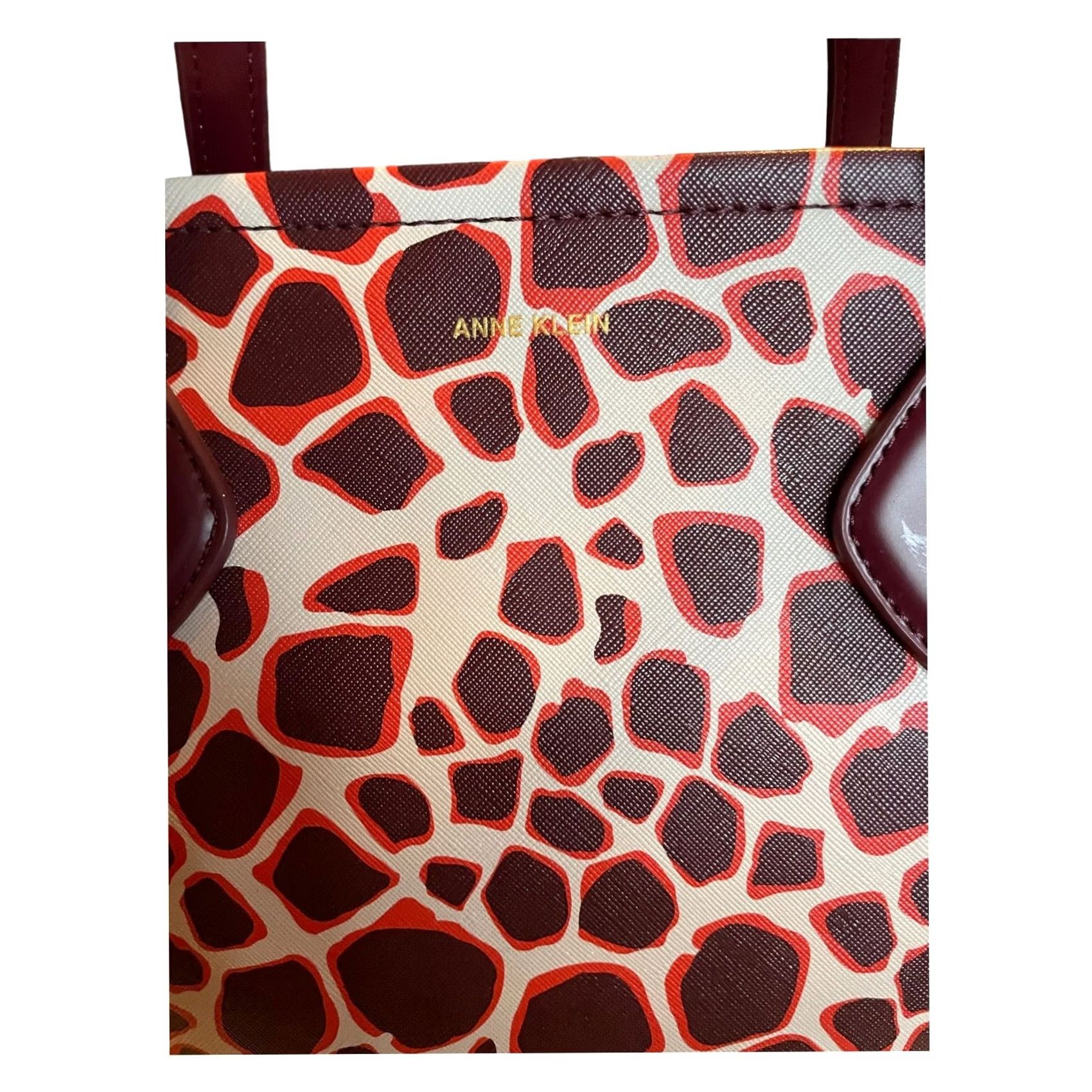 Anne Klein VINTAGE Anne Klein Giraffe Print Large Purse Shoulder Bag Brown Tote Women Size ONE SIZE - 7 Thumbnail