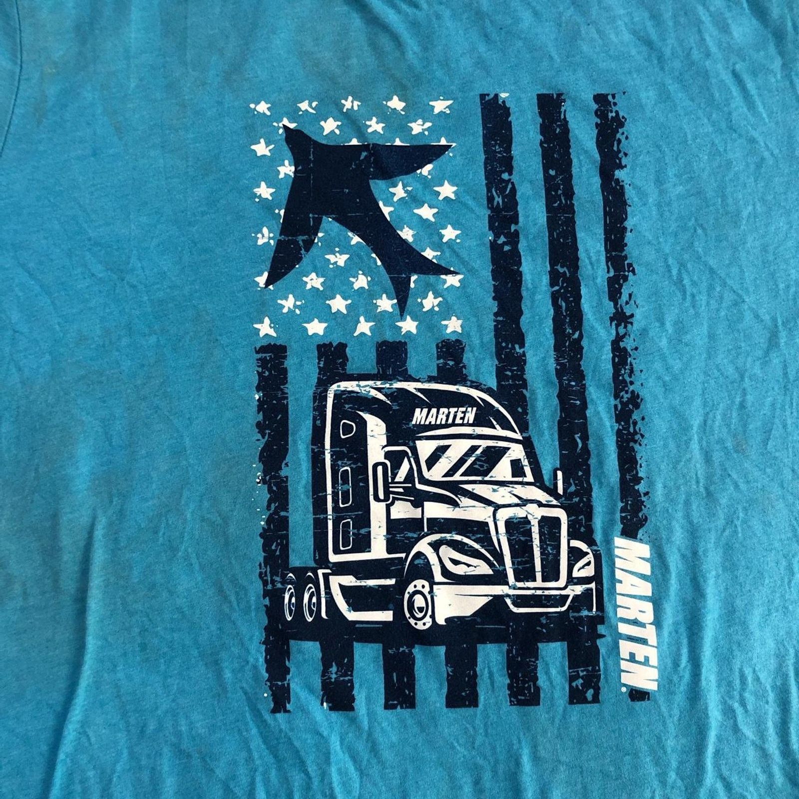 Other Light Blue American Flag Marten Trucking Graphic Tee Size US XL / EU 56 / 4 - 3 Thumbnail
