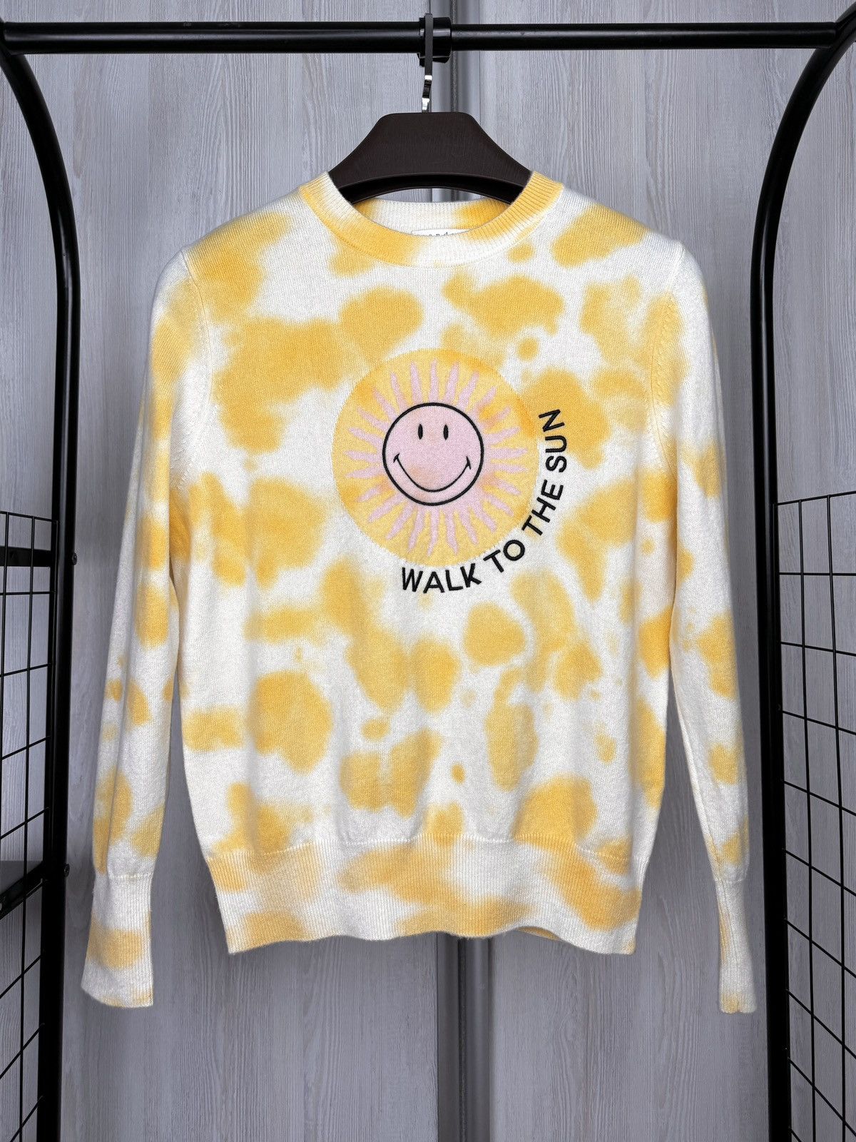 Sandro Sandro Smiley Walk to the Sun Tie-dye Wool Cashmere sweater Size XS / US 0-2 / IT 36-38 - 2 Thumbnail