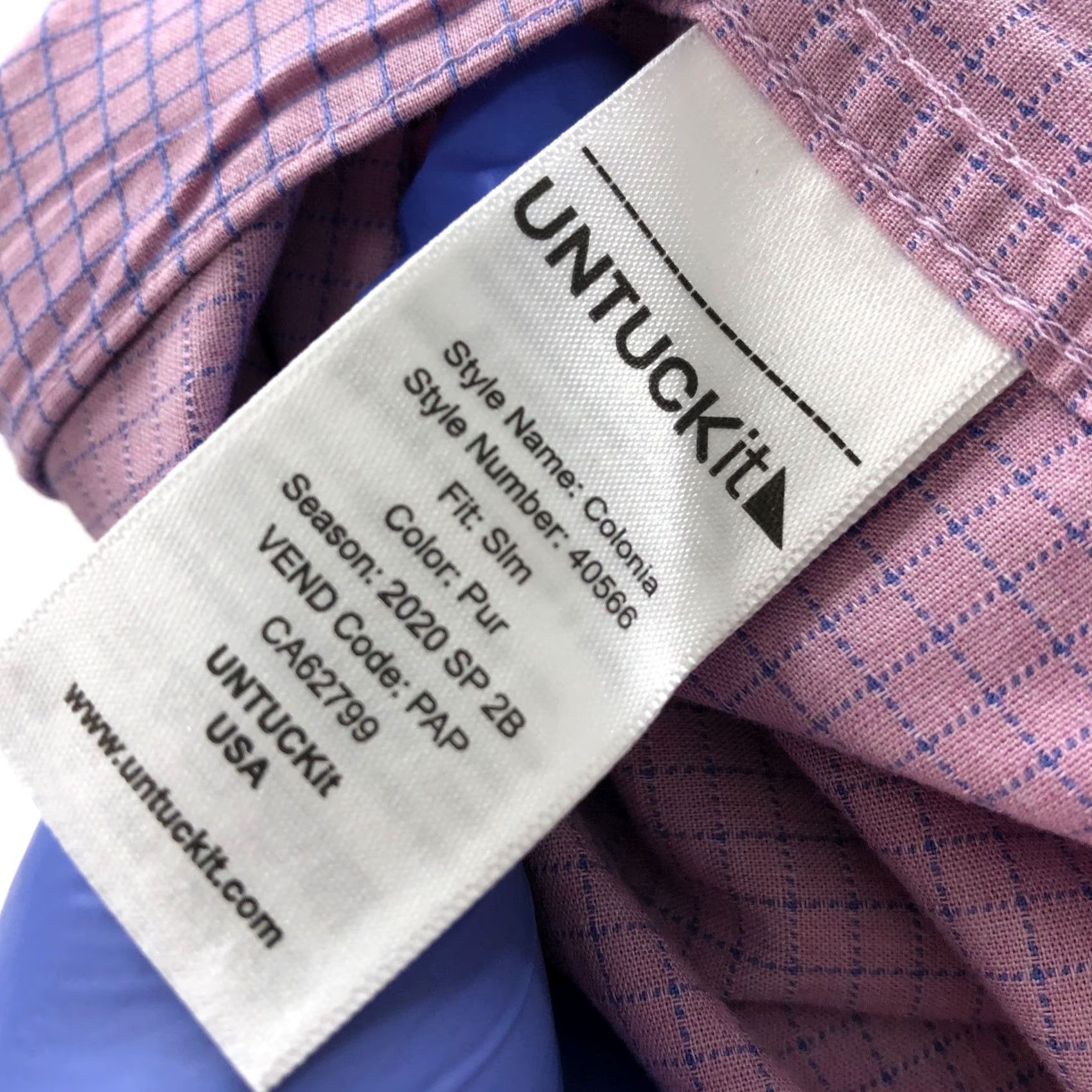 UNTUCKit UNTUCKit Slim Fit XXL 100% Cotton Button Collared Shirt Pink Blue, Long Sleeve, Plaid, Button-Up, Casual, Men, 2XL Size US XXL / EU 58 / 5 - 6 Thumbnail