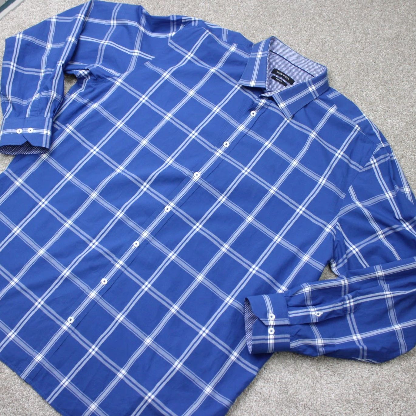 BUGATCHI Bugatchi Uomo Shirt Men 3XL Blue Classic Fit Button-Up Long Sleeve Cotton Shirt Size US XXL / EU 58 / 5 - 4 Thumbnail