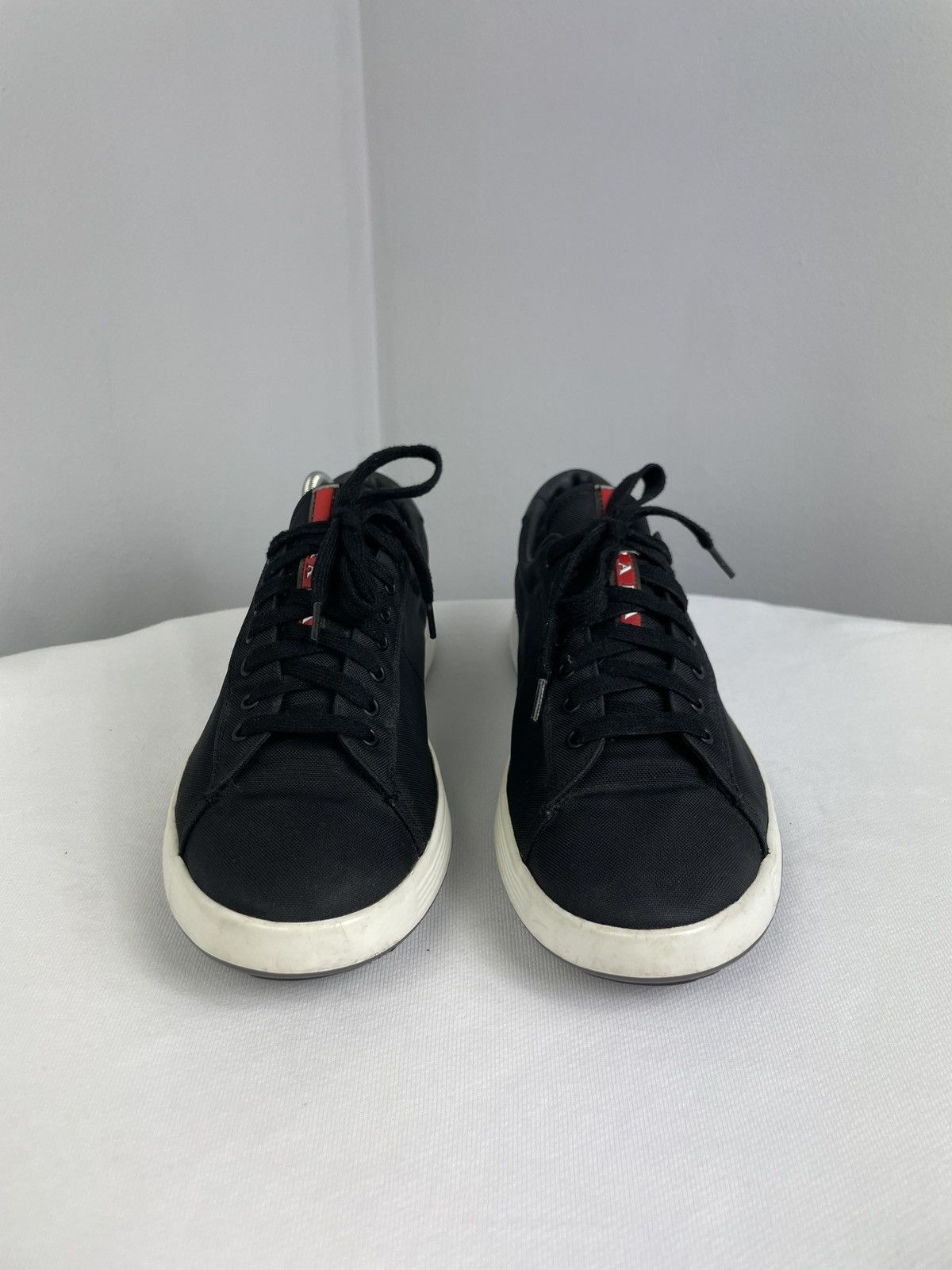Prada Prada Linea Rossa Black Nylon Sneakers – Vitello Plume Size US 8 / EU 41 - 10 Thumbnail