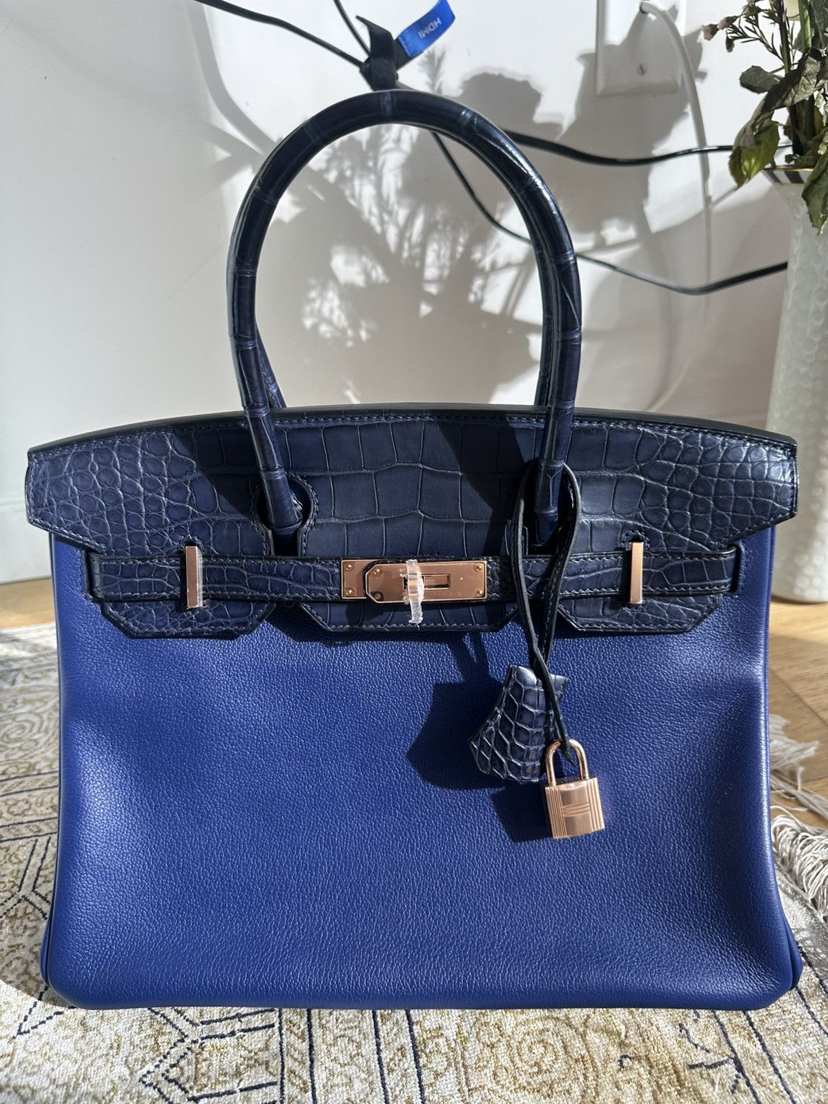 Hermes Hermès Bleu Marine Matte Mississipiensis Alligator Birkin 30 Size ONE SIZE - 1 Thumbnail