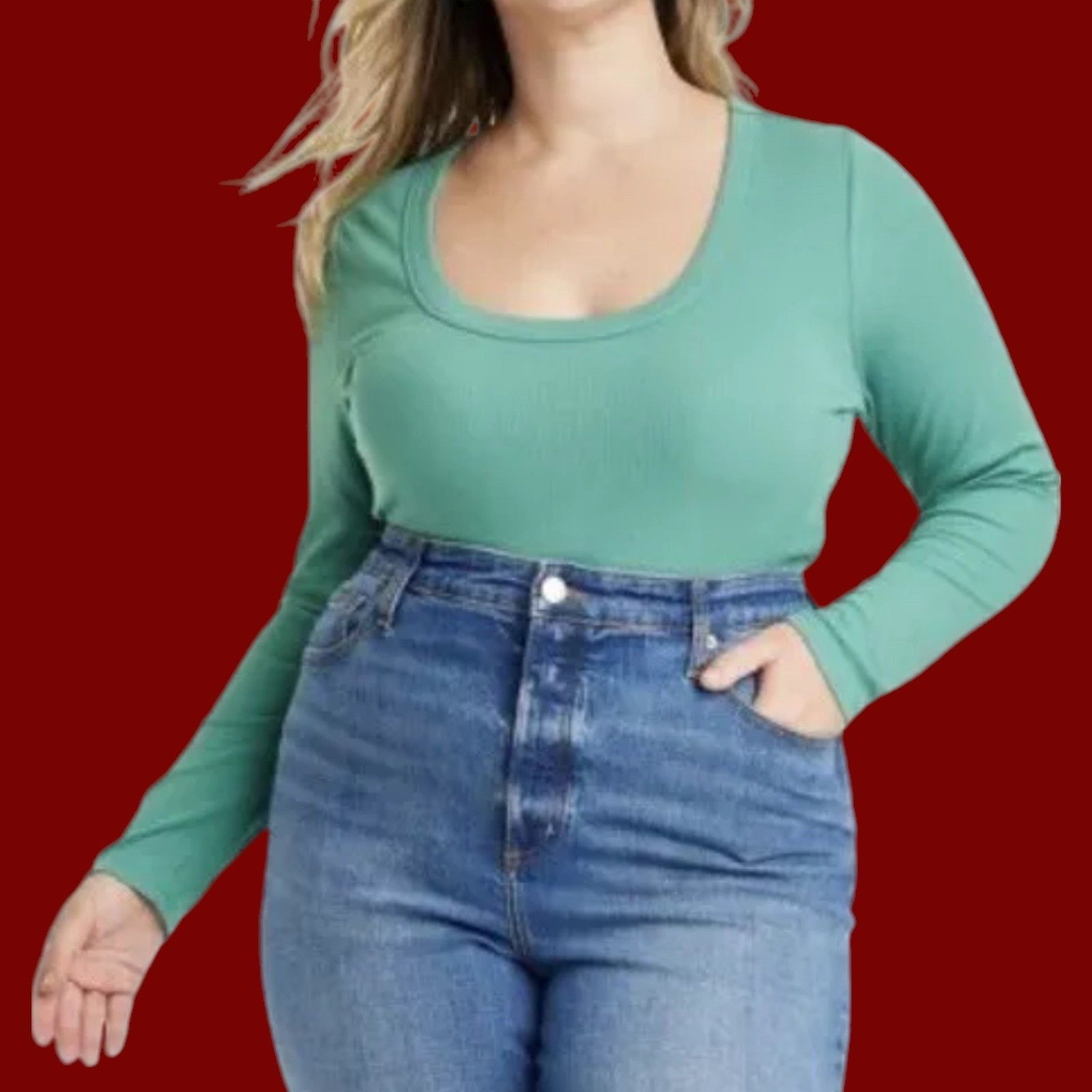Other Universal Thread - Women's Ribbed Long Sleeve Crew Neck T-Sh Size XXL / US 16-18 / IT 52-54 - 1 Thumbnail