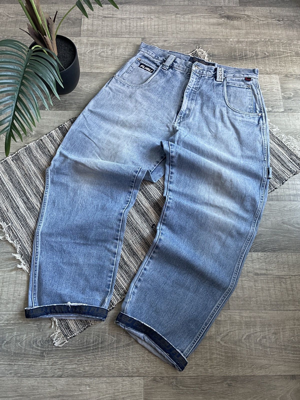 Southpole FUBU Baggy Embroidered Logo Carpenter Denim Pant Jeans Size US 36 / EU 52 - 5 Thumbnail