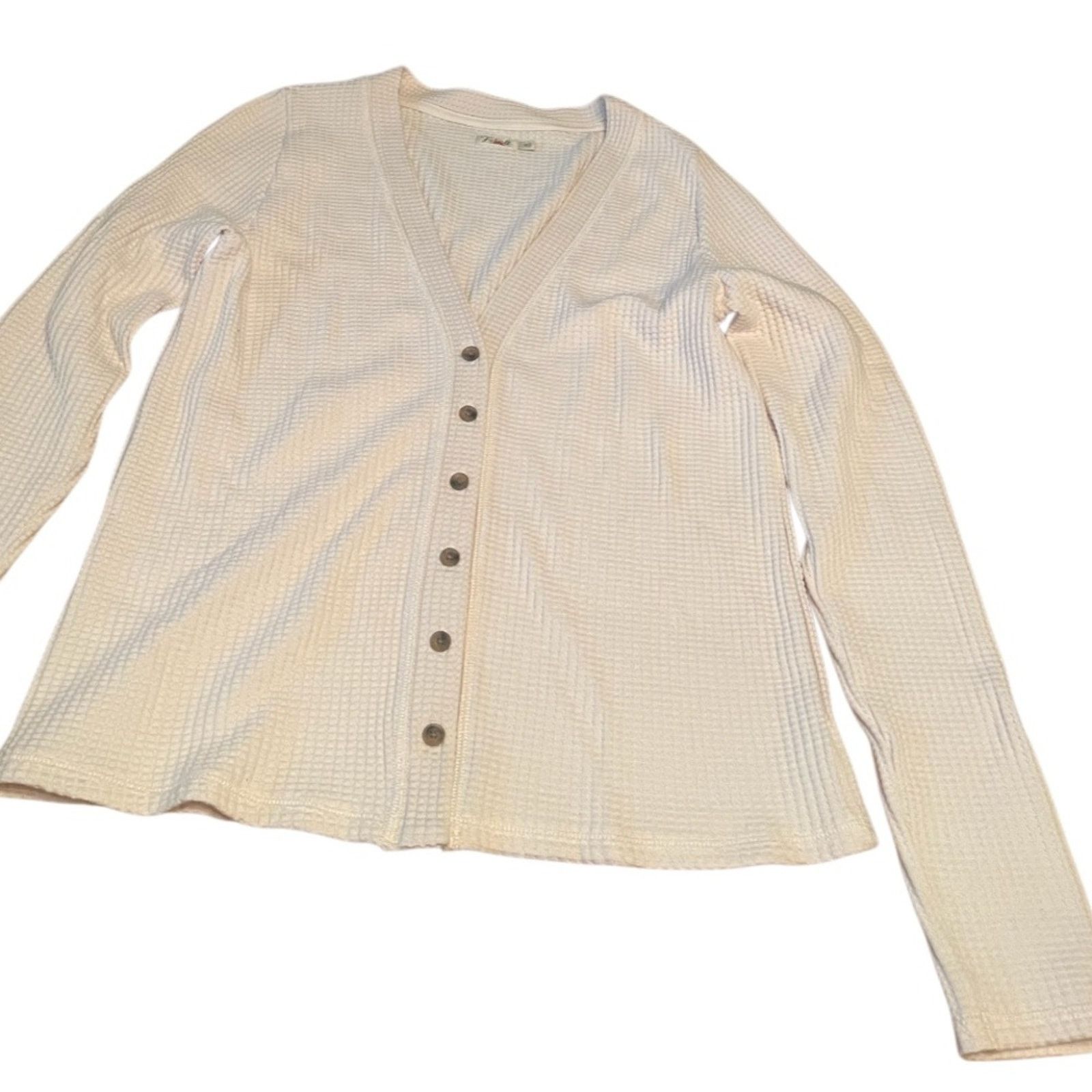 Faherty Faherty Long Sleeve Cream Colored Button-Up Cardigan, size M Size M / US 6-8 / IT 42-44 - 1 Thumbnail