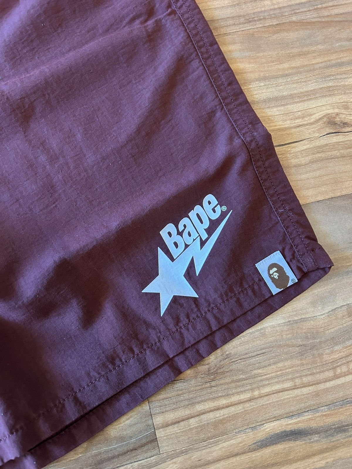 Bape NEW Bape Burgundy Bape Sta Beach Shorts Size US 36 / EU 52 - 4 Thumbnail