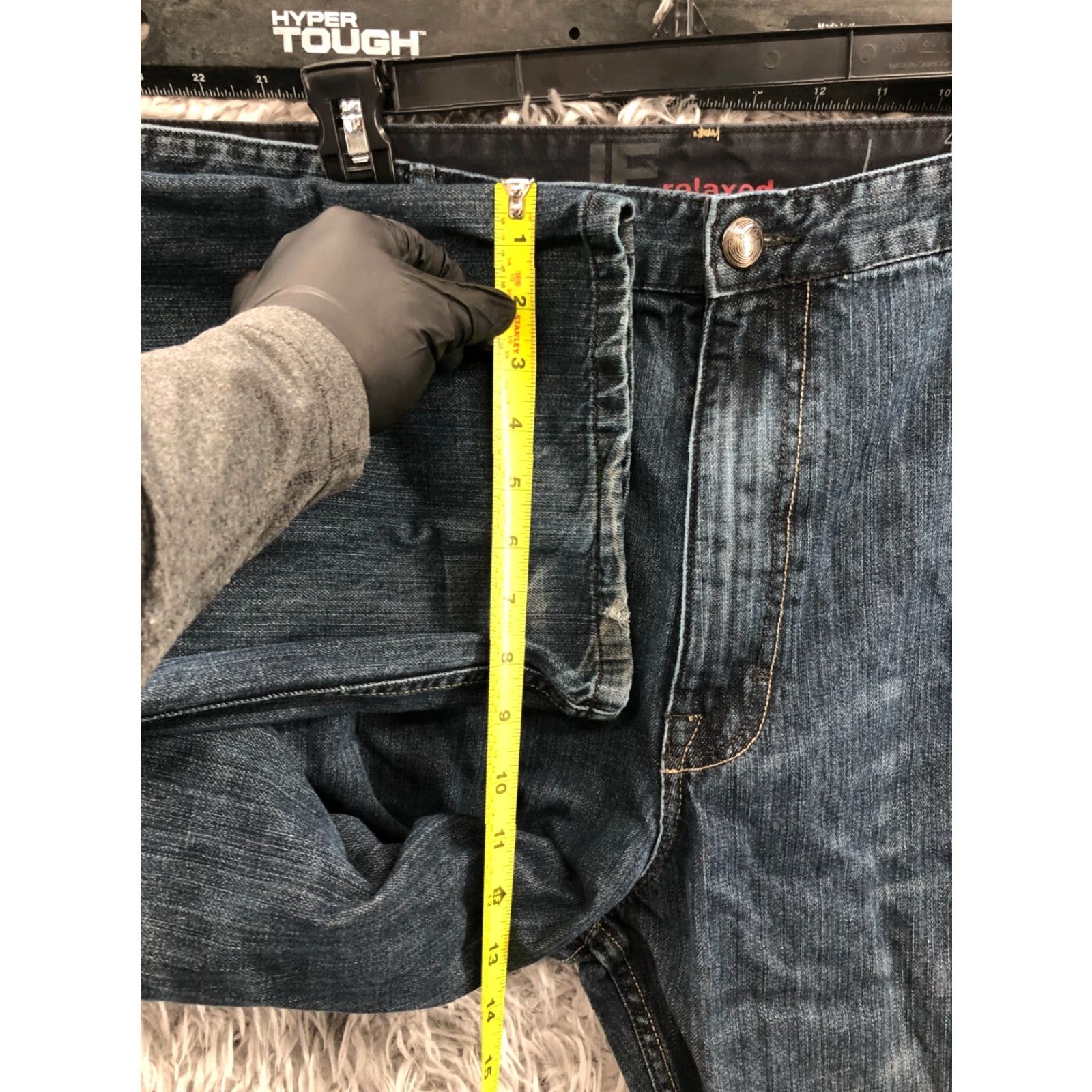 Vintage J.Ferrar Relaxed Straight Jeans 44x30 Mens Dark Blue Wash Denim 5-Pocket Baggy Straight Mens Jeans Size US 44 / EU 60 - 4 Thumbnail