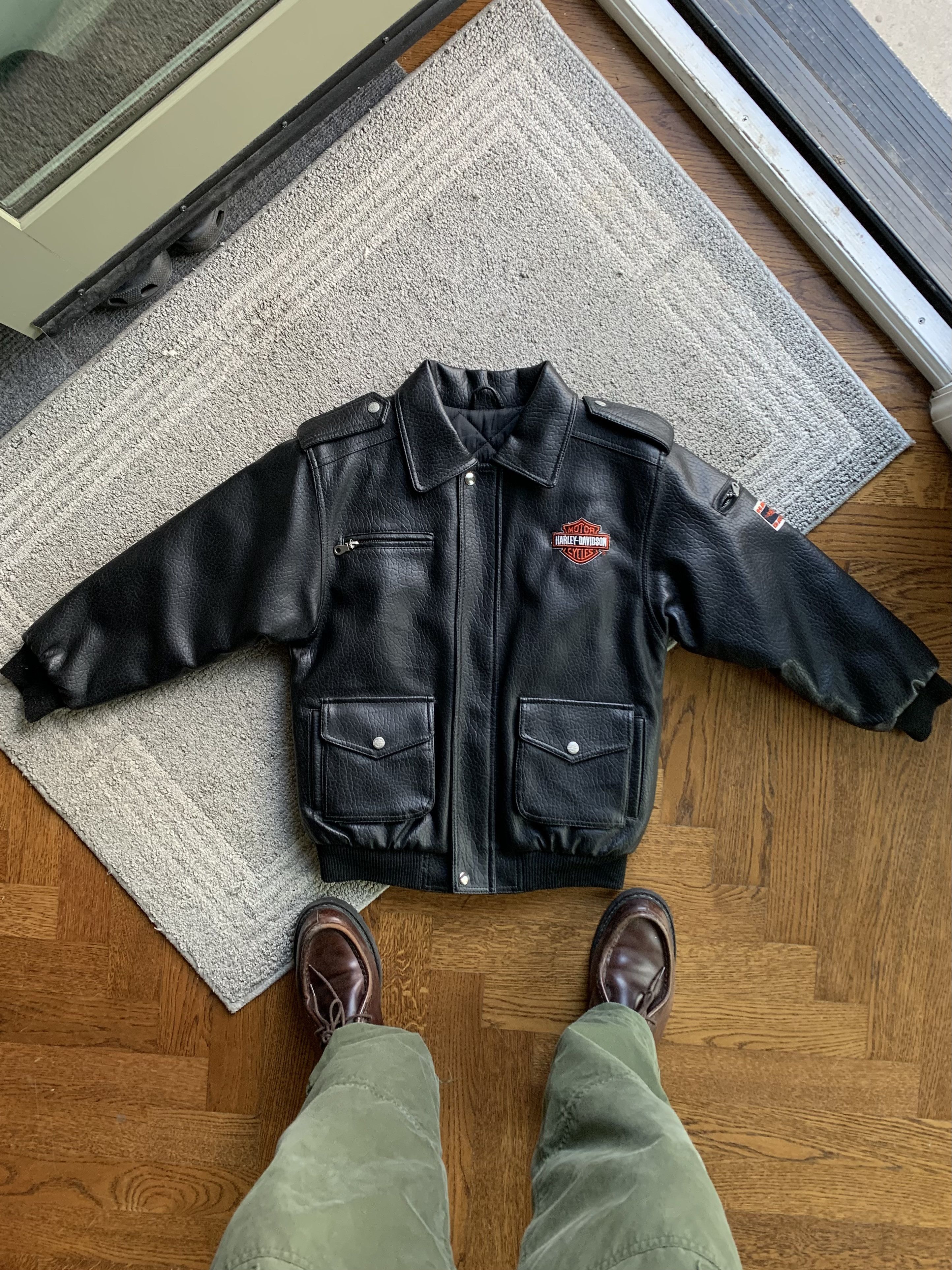 Harley Davidson × Vintage Y2K Baby Harley Davidson Vegan Leather Jacket Moto Crop Tiny Size XXS / US 00 / IT 34 - 2 Thumbnail