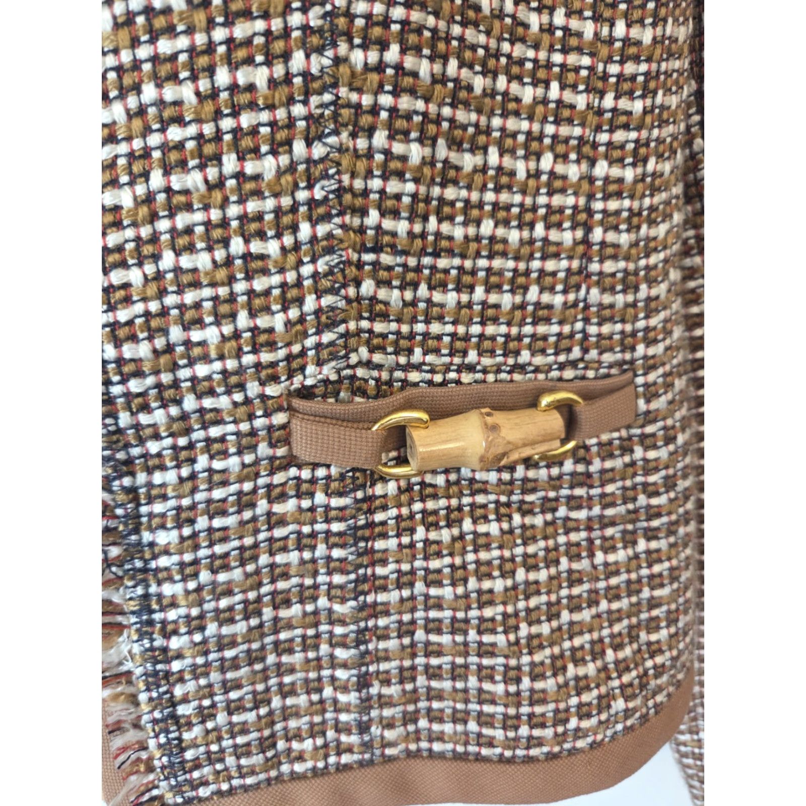 Ellen Tracy Ellen Tracy Blazer Jacket Wool Checkered Tweed Full Zip M Brown Womens Jacket Size M / US 6-8 / IT 42-44 - 4 Thumbnail