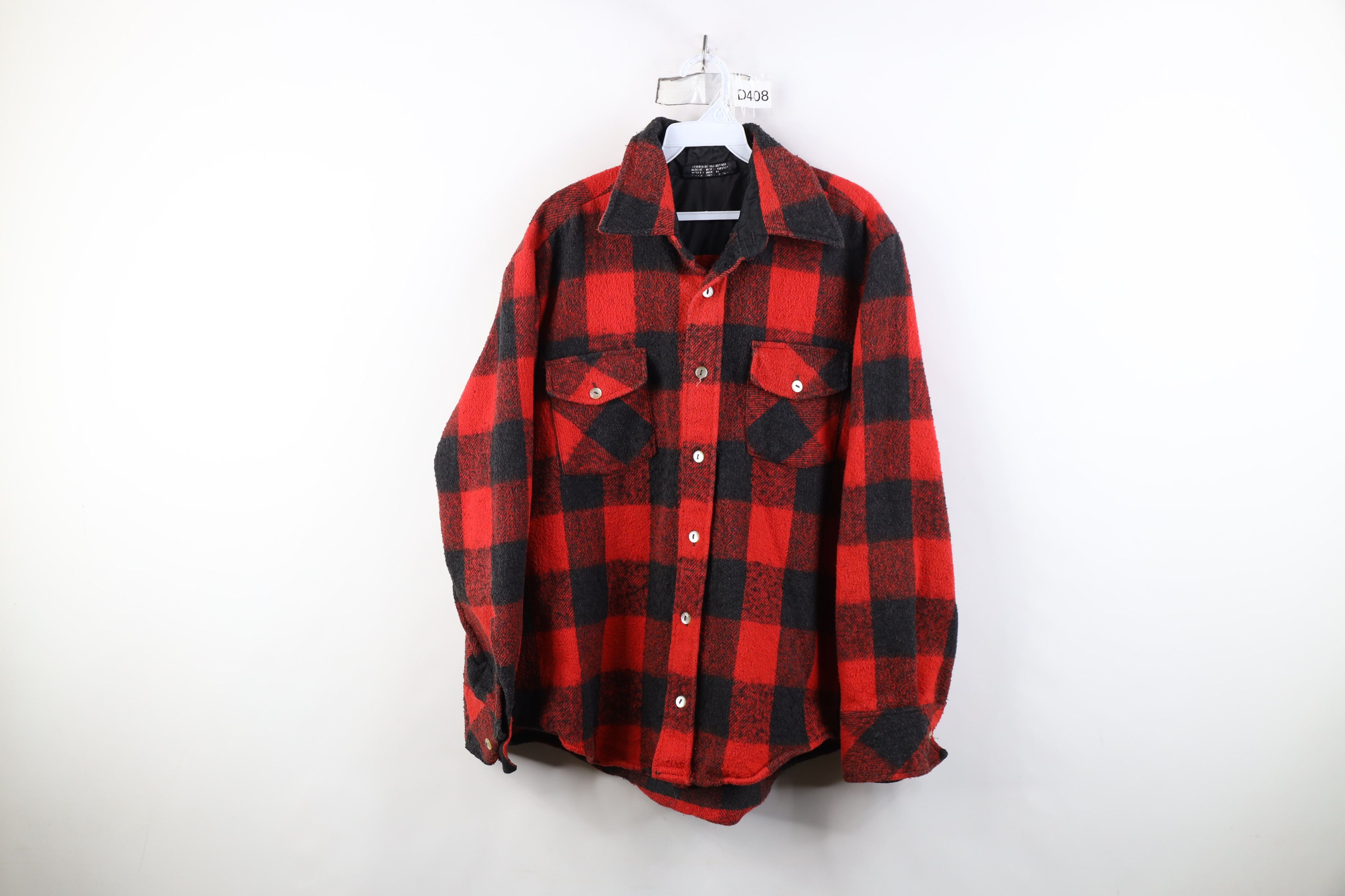 Vintage Vintage 50s 60s Streetwear Flannel Shirt Jacket Jac Plaid Size US L / EU 52-54 / 3 - 1 Thumbnail