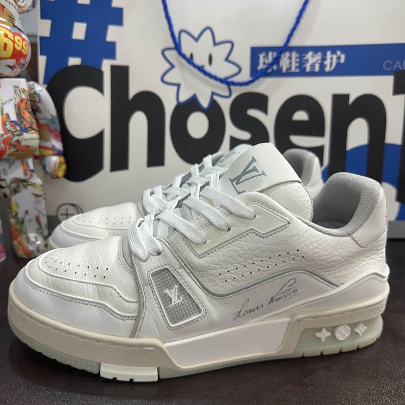 Louis Vuitton Louis Vuitton White Cement Trainer Low Sneakers 0079 Size US 7 / EU 40 - 1 Thumbnail