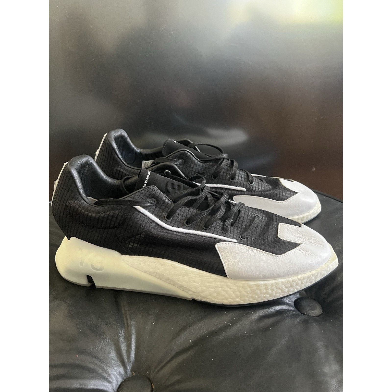 Y-3 Y-3 Black/White Knit Fabric Makura Chunky Sneakers Size 12 Size US 12 / IT 42 - 1 Thumbnail