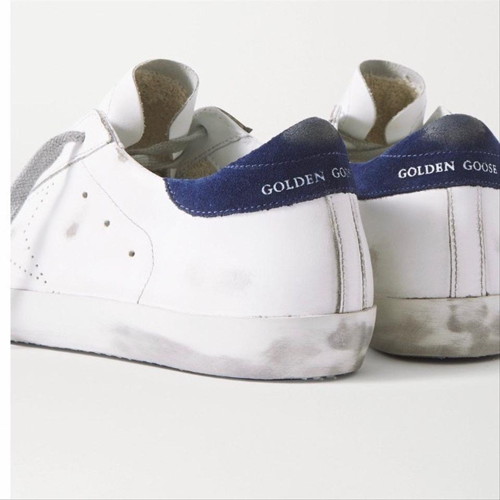 Golden Goose GOLDEN GOOSE superstar distressed leather sneakers navy Size US 10 / IT 40 - 4 Thumbnail