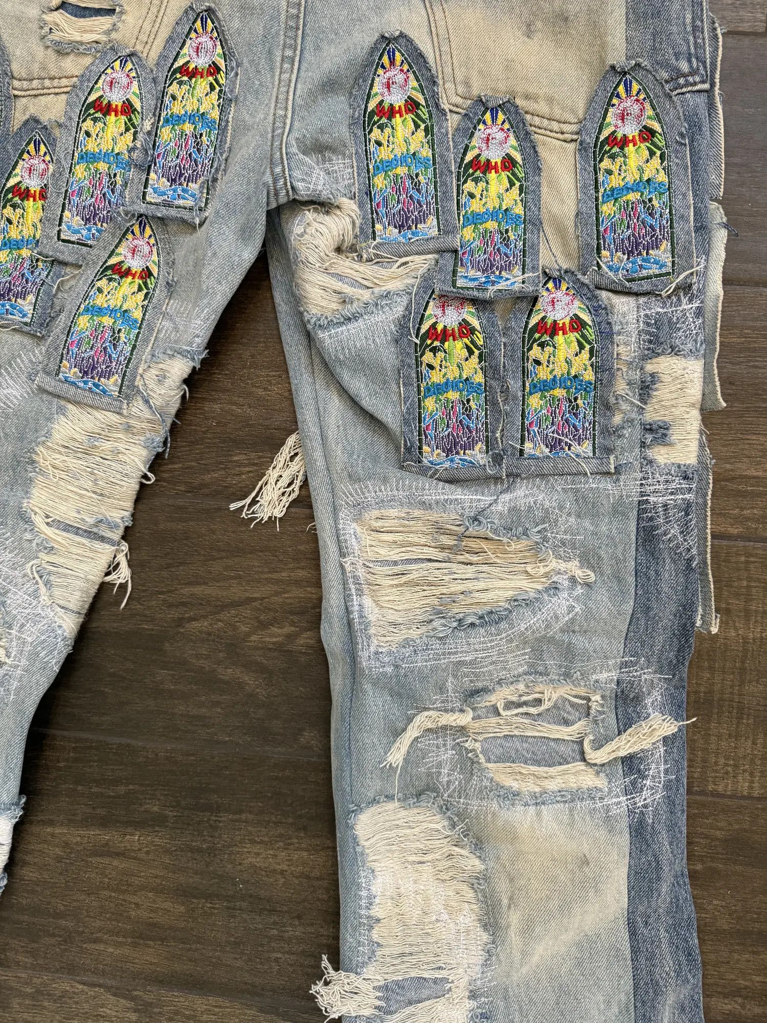 Who Decides War Coliseum Fusion Stained Glass Cathedral Distressed Denim Size US 34 / EU 50 - 9 Thumbnail