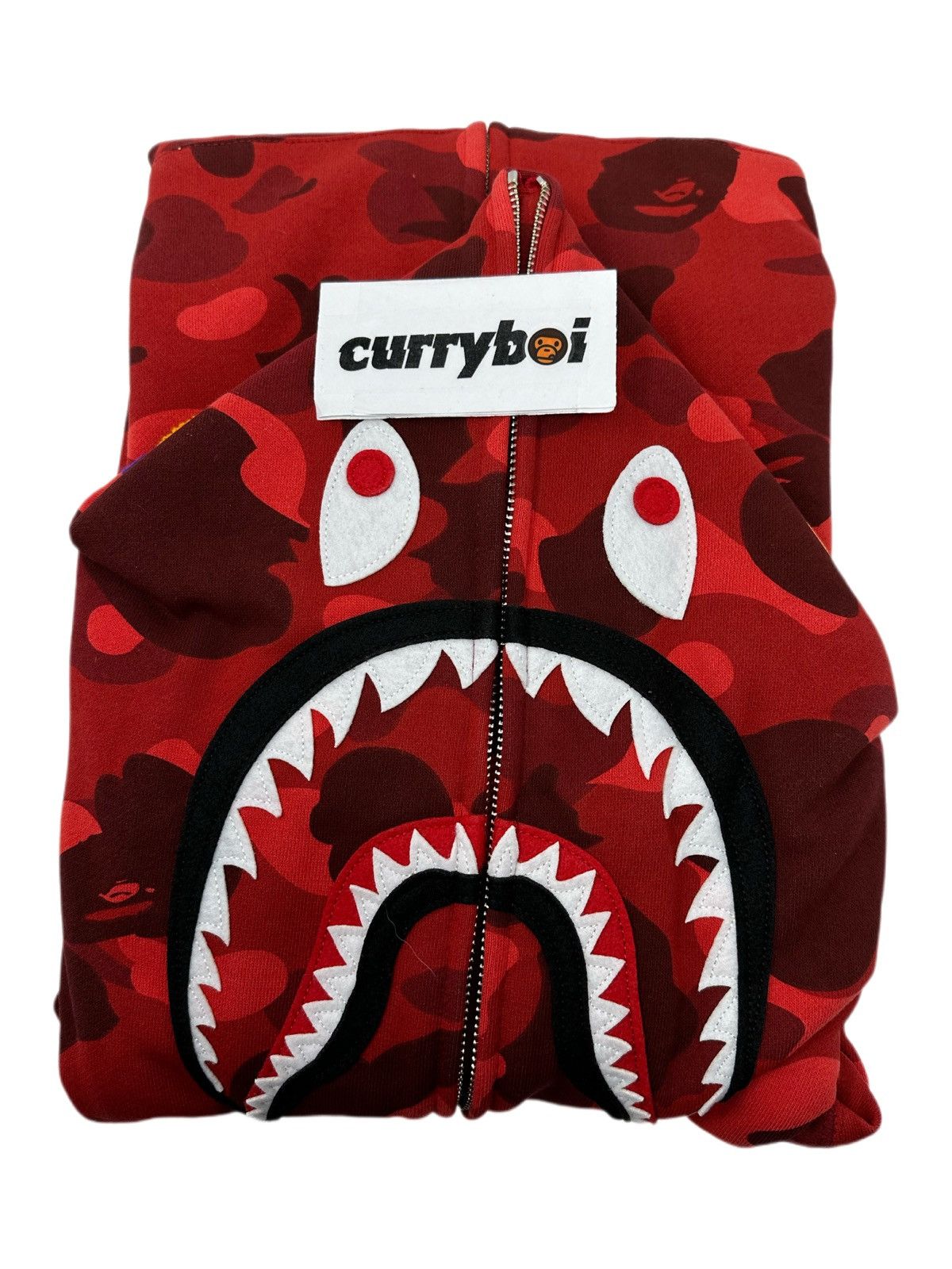 Bape BAPE Color Camo Shark Full Zip Hoodie Red Size US XXL / EU 58 / 5 - 5 Thumbnail