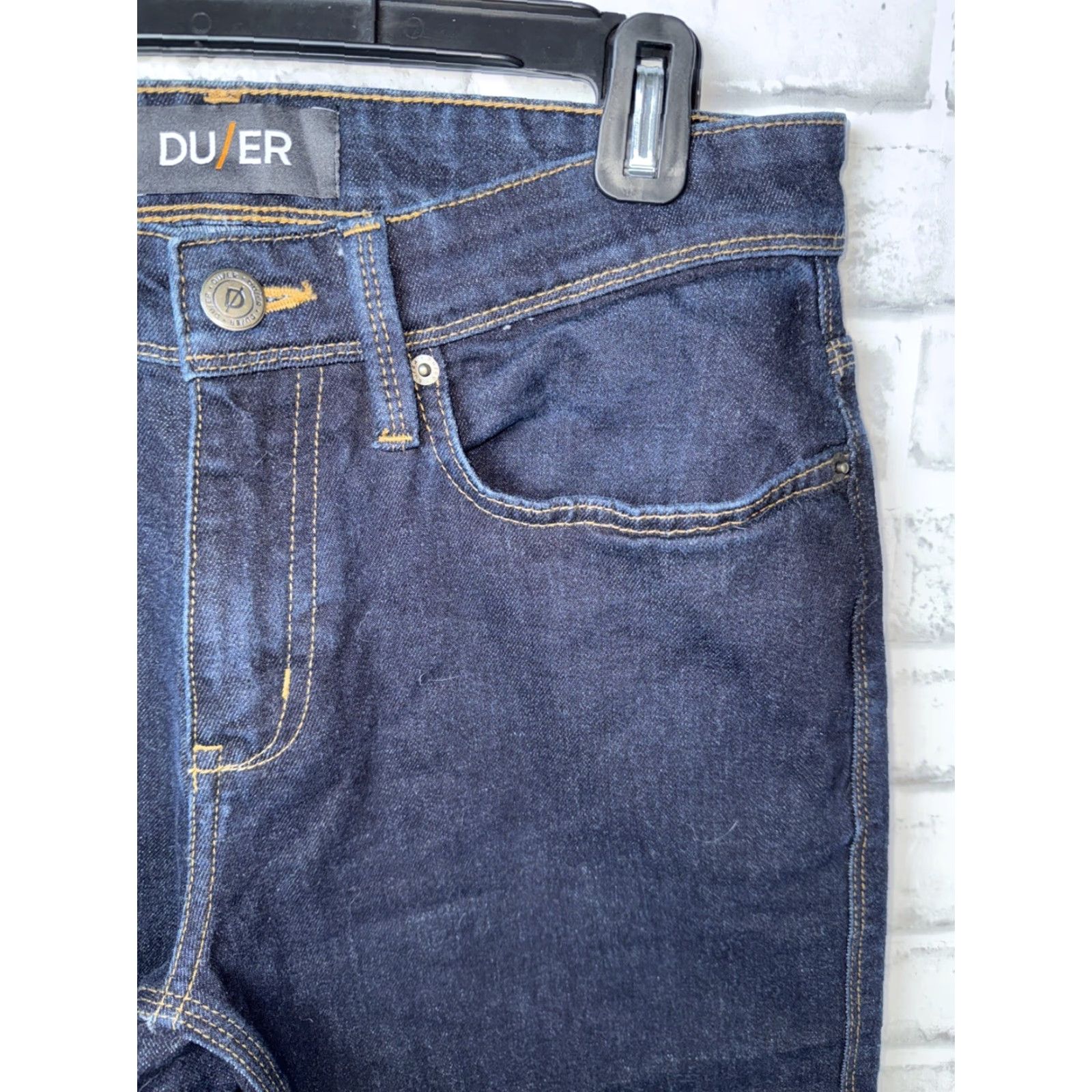 Vintage **DU/ER Jeans Mens Blue Solid Stretch Straight Leg 30 X 32** User: **DU/ER Jeans Mens Blue Solid Stretch Straight Leg 30 X 32** Size US 30 / EU 46 - 6 Thumbnail
