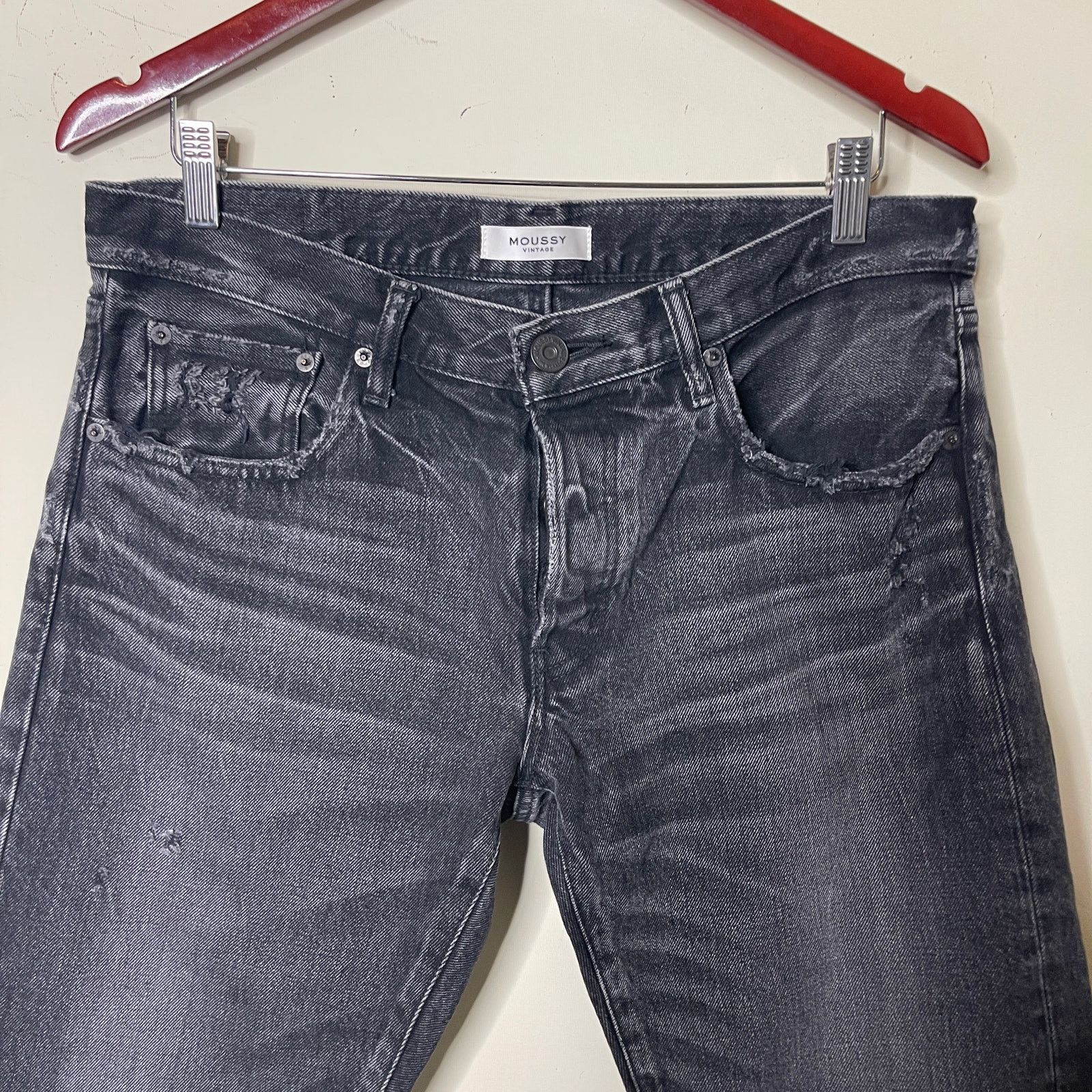 MOUSSY Moussy Merry Tapered Mid Rise Faded Black Cropped Jeans 30 Size 30" / US 8 / IT 44 - 6 Thumbnail