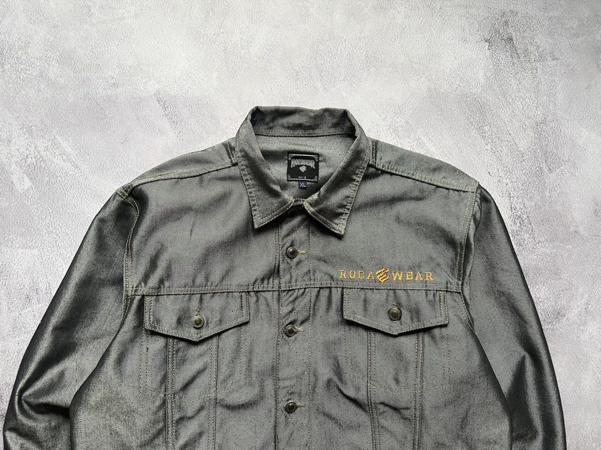 Rocawear × Vintage Vintage RocaWear Silver Denim Jacket Size US XL / EU 56 / 4 - 2 Thumbnail