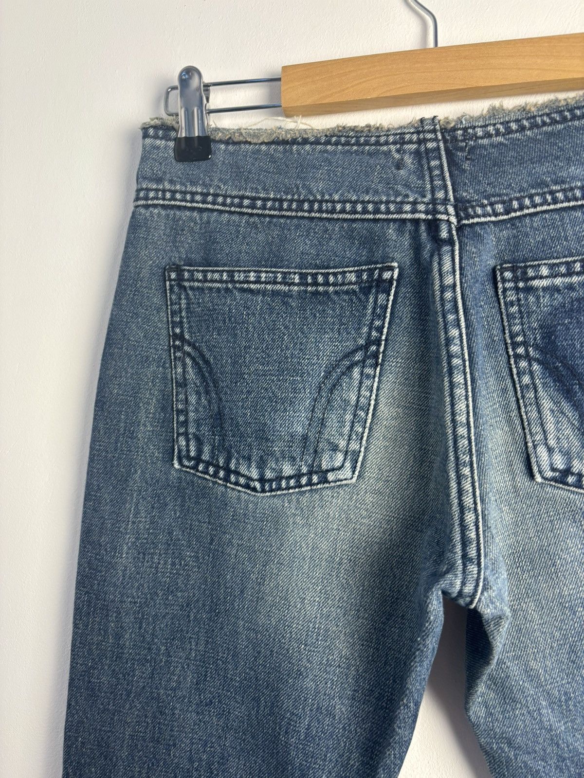 Japanese Brand Vintage Y2K Lowrise Flare Washed Jeans Size 28" / US 6 / IT 42 - 11 Thumbnail