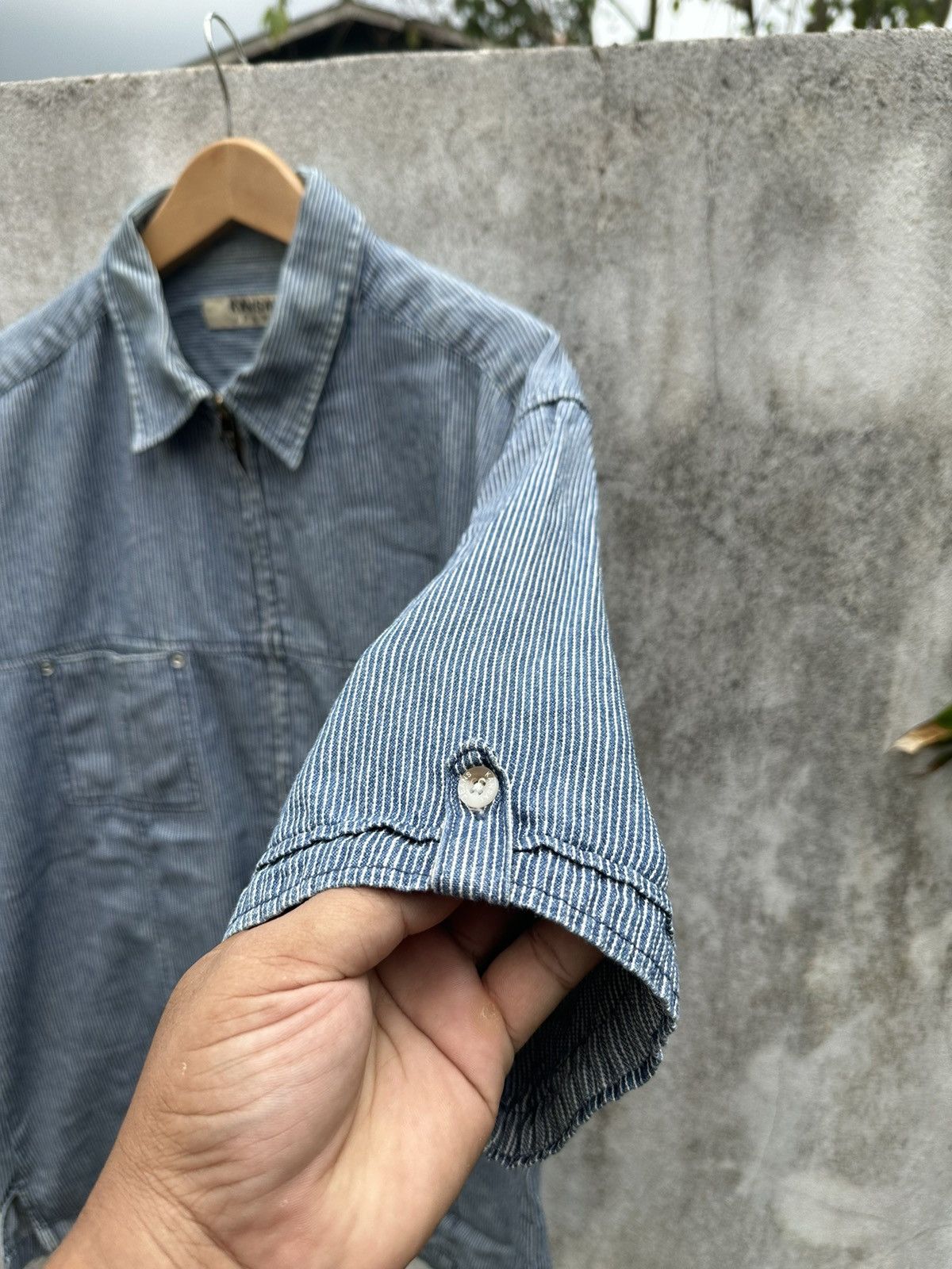 Kansai Yamamoto Kansai hikori denim zipper shirts Size US L / EU 52-54 / 3 - 3 Thumbnail