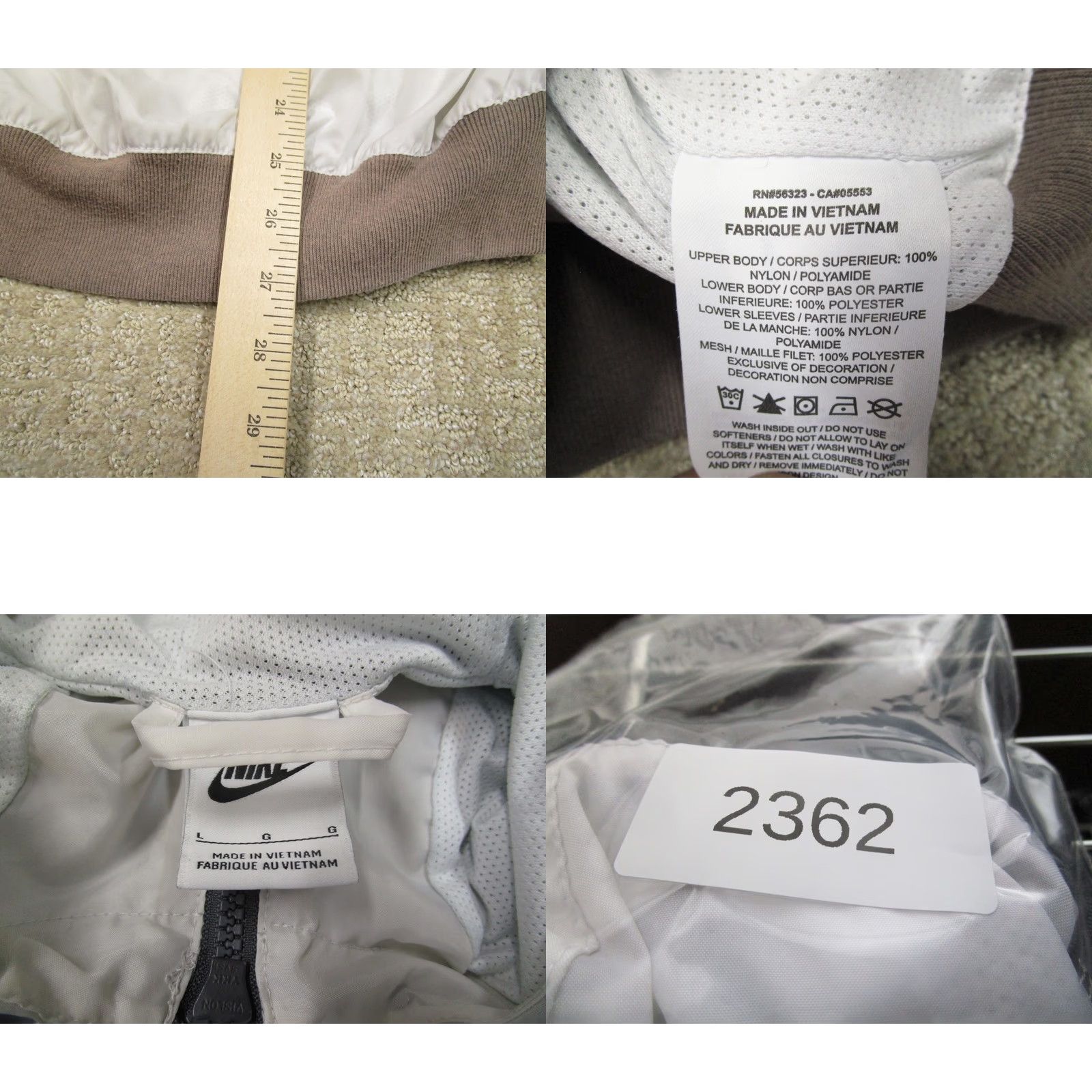Nike Nike Jacket Men L White Gray Windbreaker Hooded Lightweight Logo Sports Casual Soccer USA Windbreaker Size US L / EU 52-54 / 3 - 8 Thumbnail