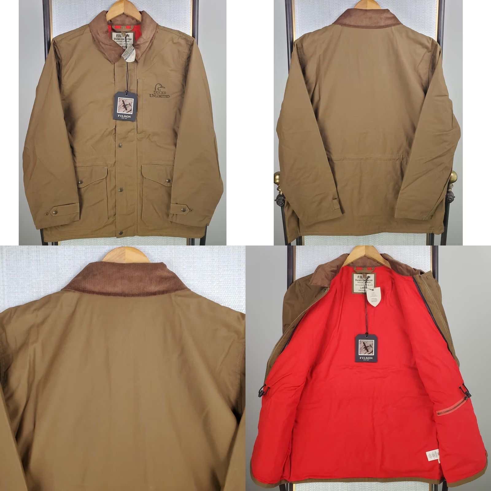 Filson Filson x Ducks Unlimited Cover Cloth Mile Marker Coat Jacket Mens Large Oilskin Waxed 100% Cotton Beige Beiges/Khaki Vintage? Size US L / EU 52-54 / 3 - 8 Thumbnail