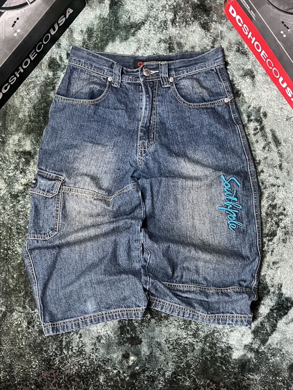 Southpole Southpole Vintage Baggy Denim Shorts – Blue – Size 28 Size 28" / US 6 / IT 42 - 2 Thumbnail