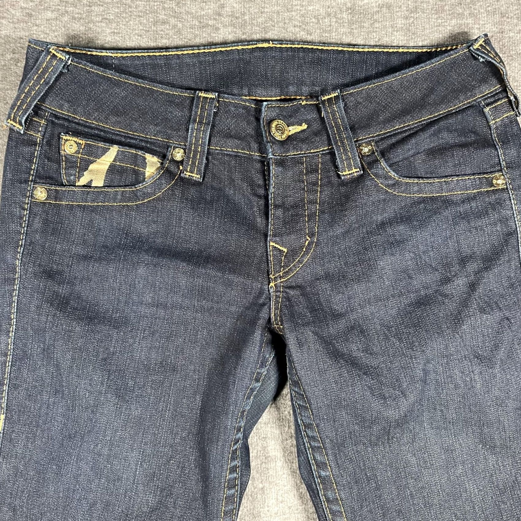 True Religion VINTAGE True Religion Jeans Womens 31 Dark Wash Bootcut Horseshoe Logo Stretch Made USA Size 24" / US 00 / IT 34 - 3 Thumbnail