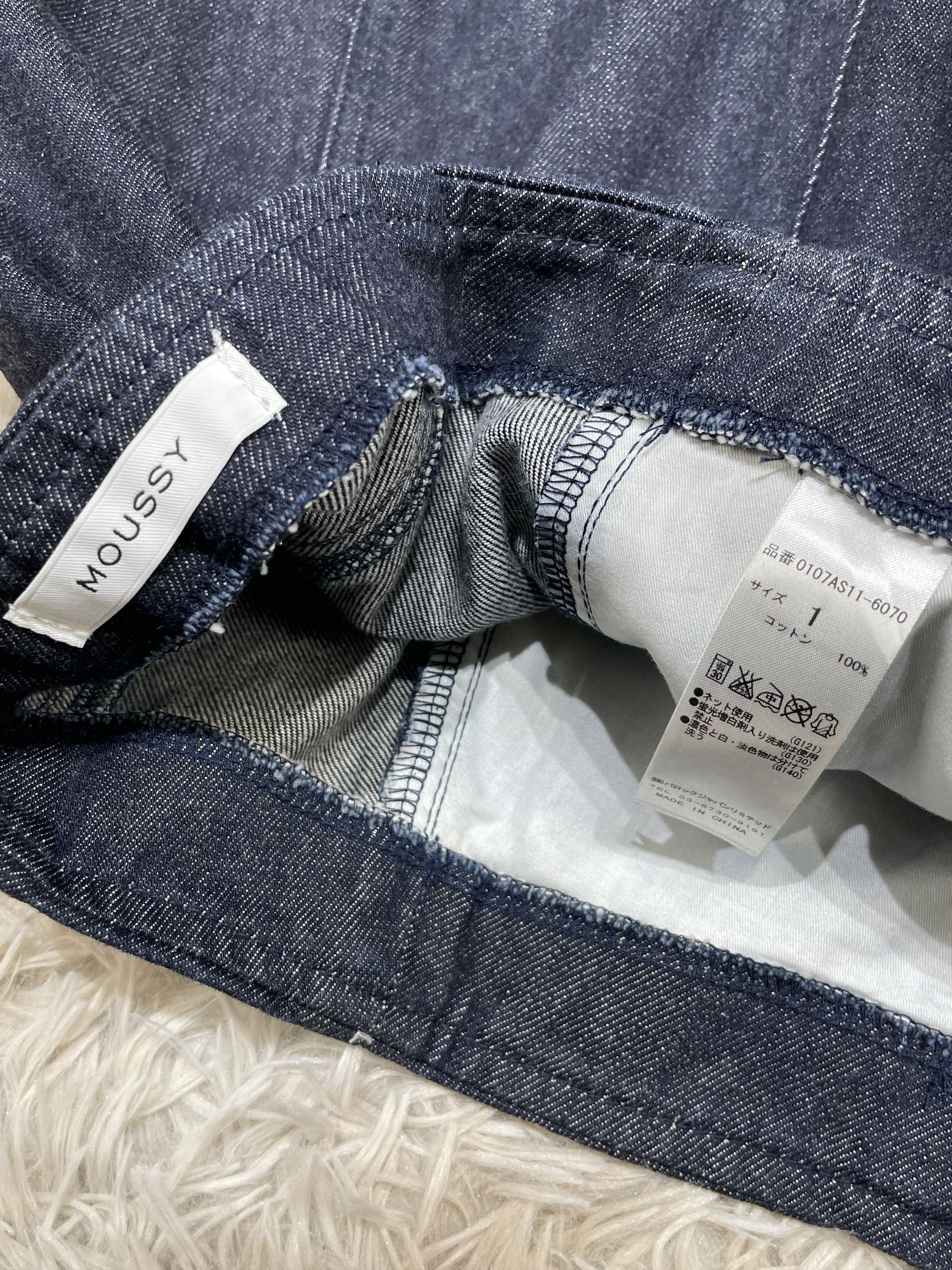 MOUSSY High Waist Denim Mini Skirt Navy Blue Button Short Skirt XS Size 23" - 5 Thumbnail