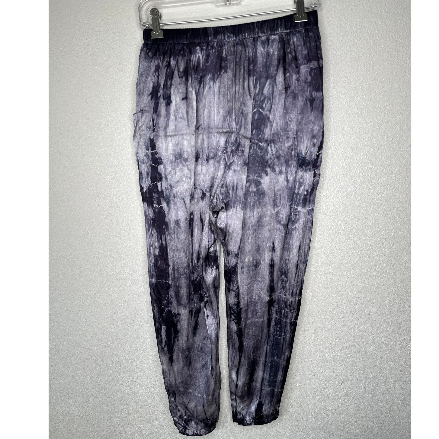 Nation LTD Nation Ltd Purple Cream Tie Dye Satin Elastic Waist Pants S Size 27" / US 4 / IT 40 - 2 Thumbnail