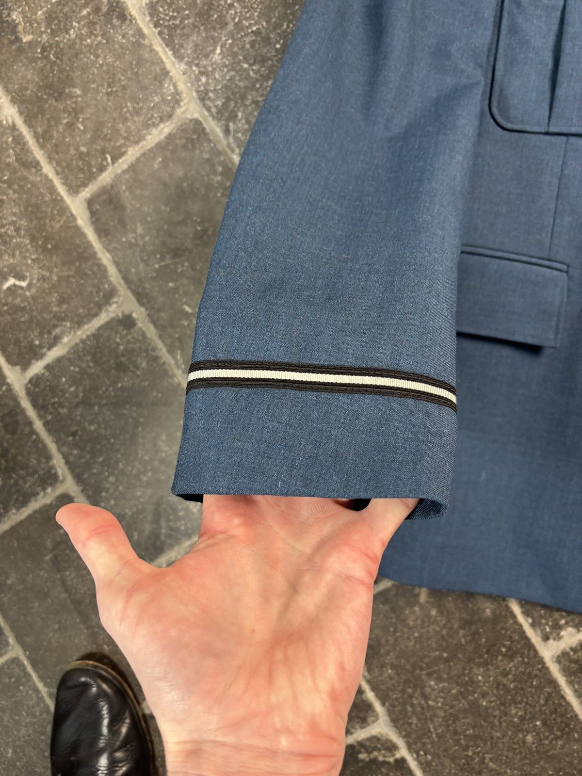Vintage Vintage Suit Two Piece Uniform Pilot Military Service Blue Size 36R - 19 Thumbnail