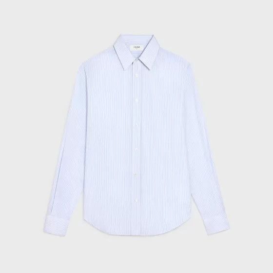 Celine o1w1db10724 Losse Shirt in Cotton Poplin in Light Blue Size US XXS / EU 40 - 1 Thumbnail
