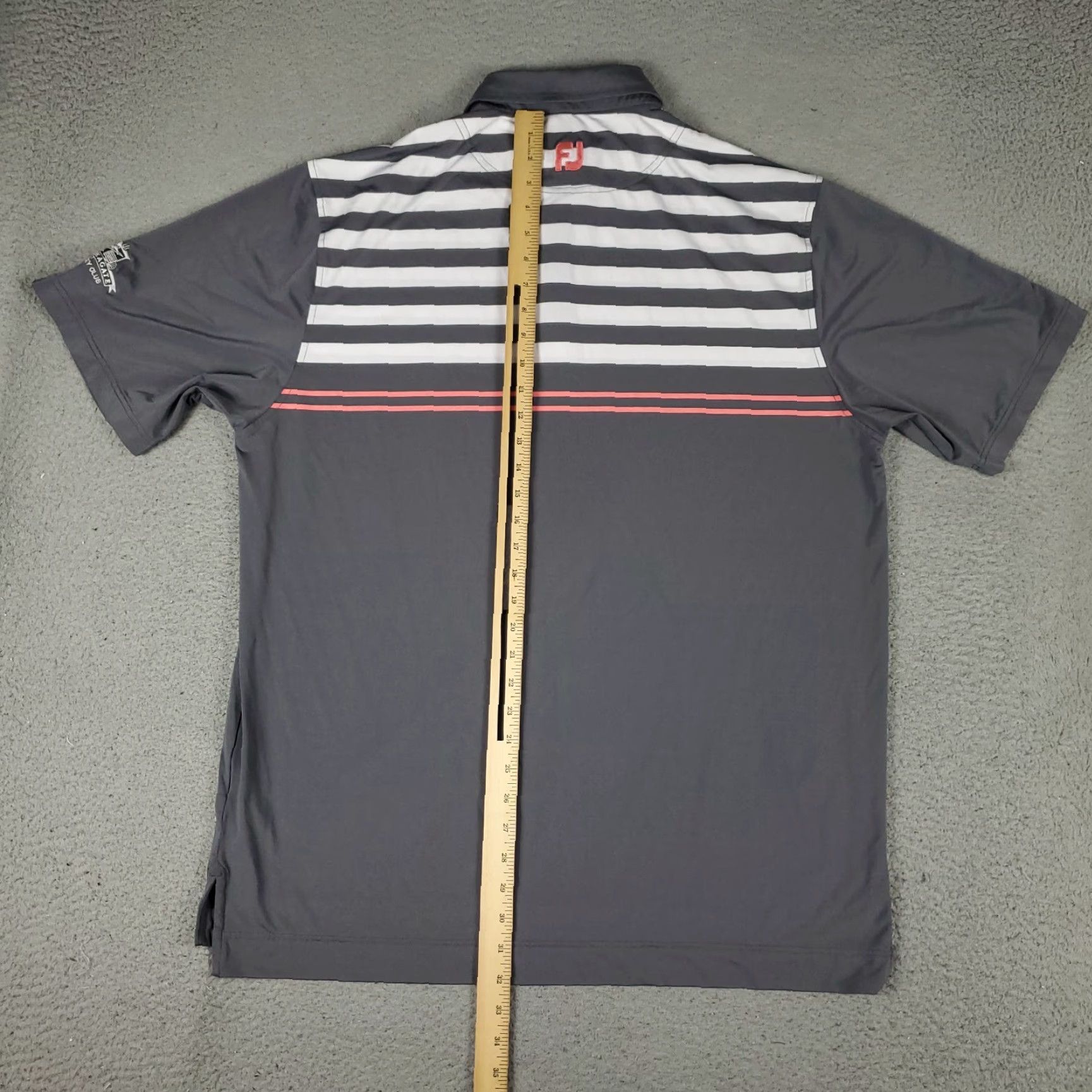 Footjoy FJ FootJoy Polo Shirt Mens Size XL Gray Striped Golf Casual Short Sleeve Size US XL / EU 56 / 4 - 5 Thumbnail