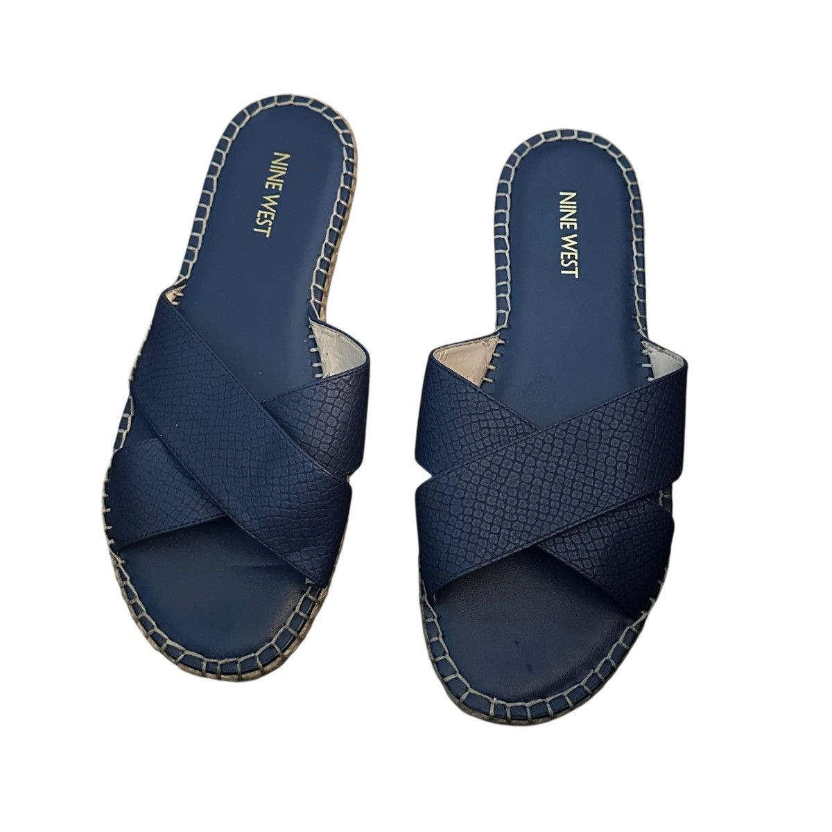 Nine West Nine West Demetria navy espadrille criss cross slide sandals Size US 9 / IT 39 - 2 Thumbnail