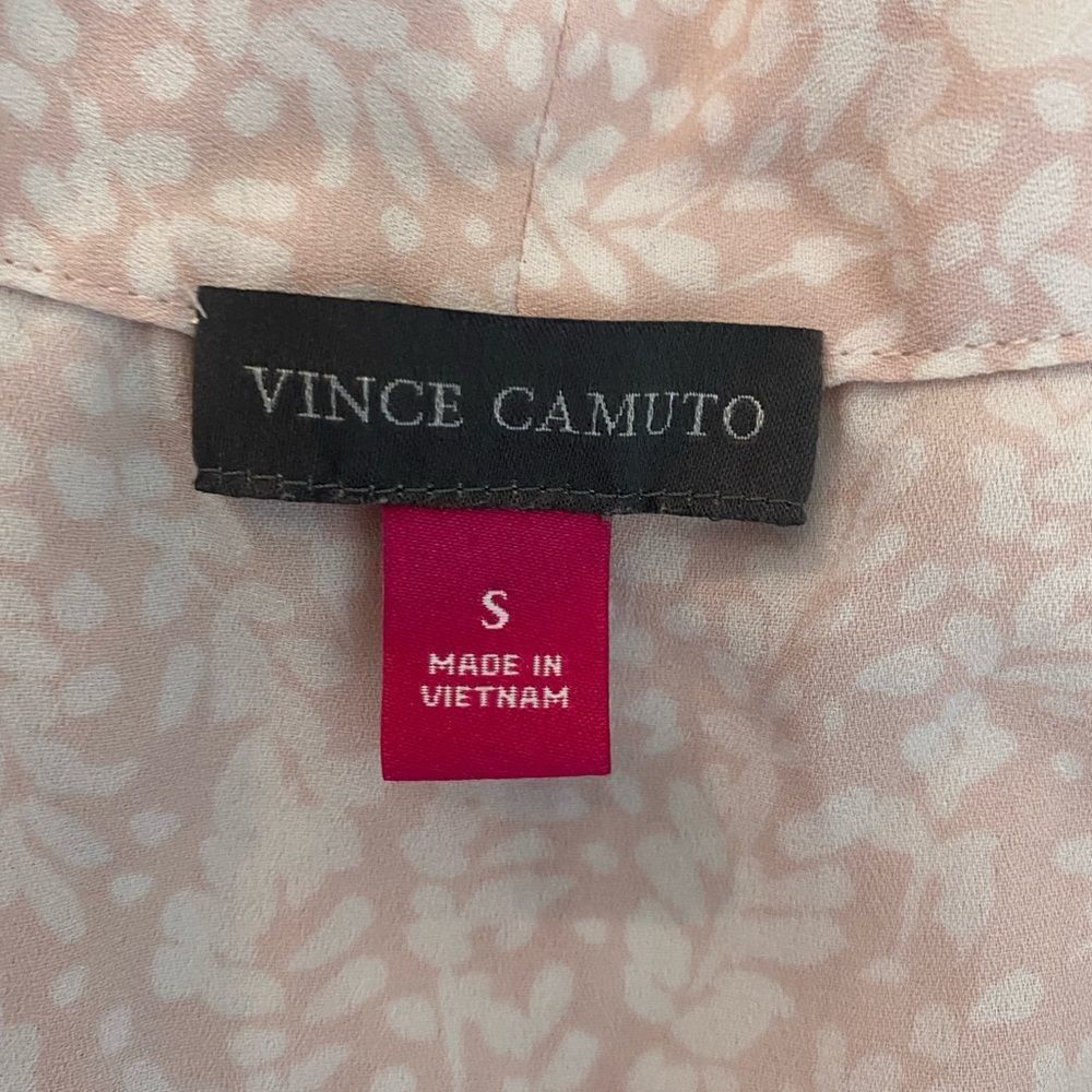 Vince Camuto Vince Camuto Sleeveless Pink Blouse – Soft White Leaf Print, Size S / US 4 / IT 40 - 4 Thumbnail