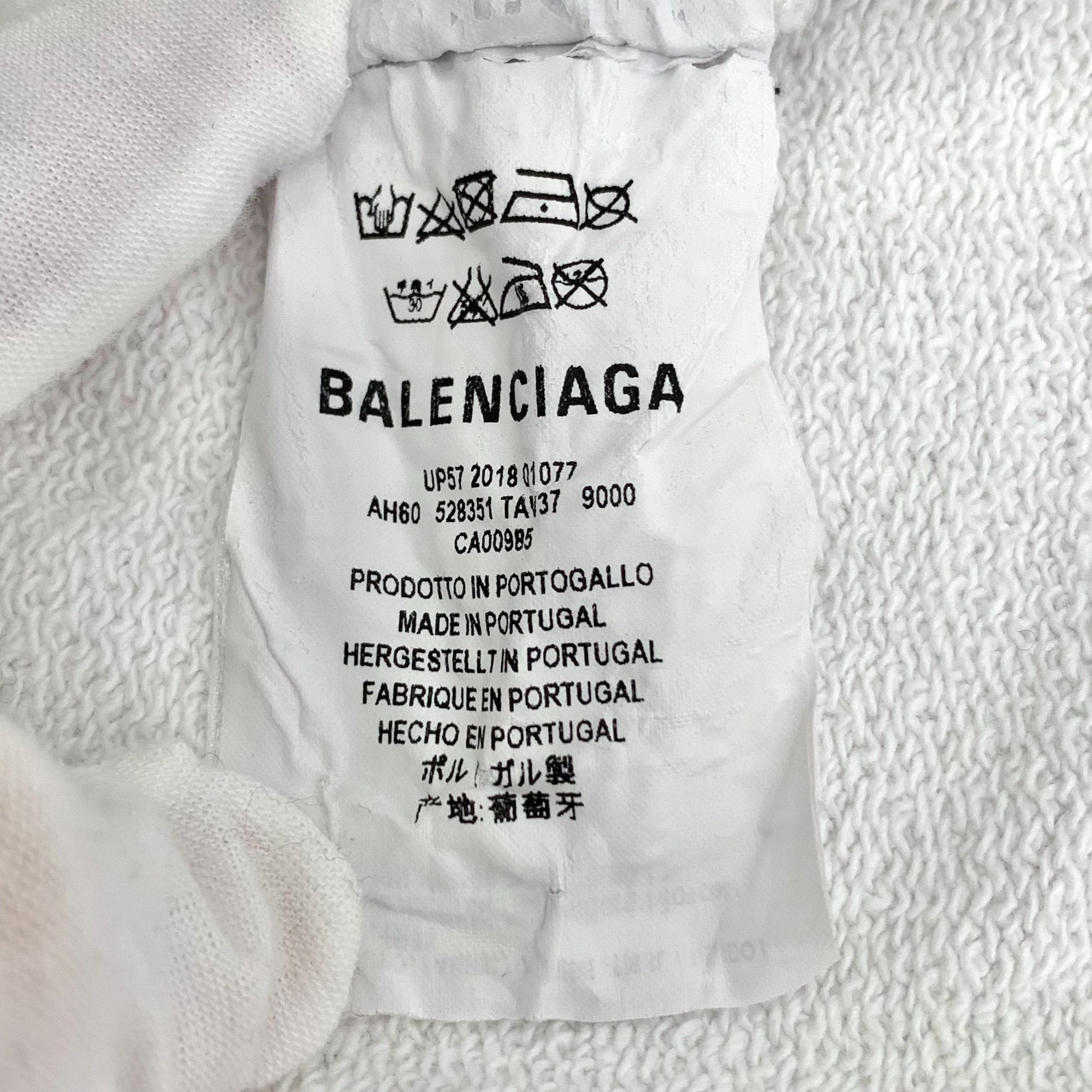 Balenciaga Balenciaga White Logo Cotton Hoodie (Size M) Size M / US 6-8 / IT 42-44 - 4 Thumbnail
