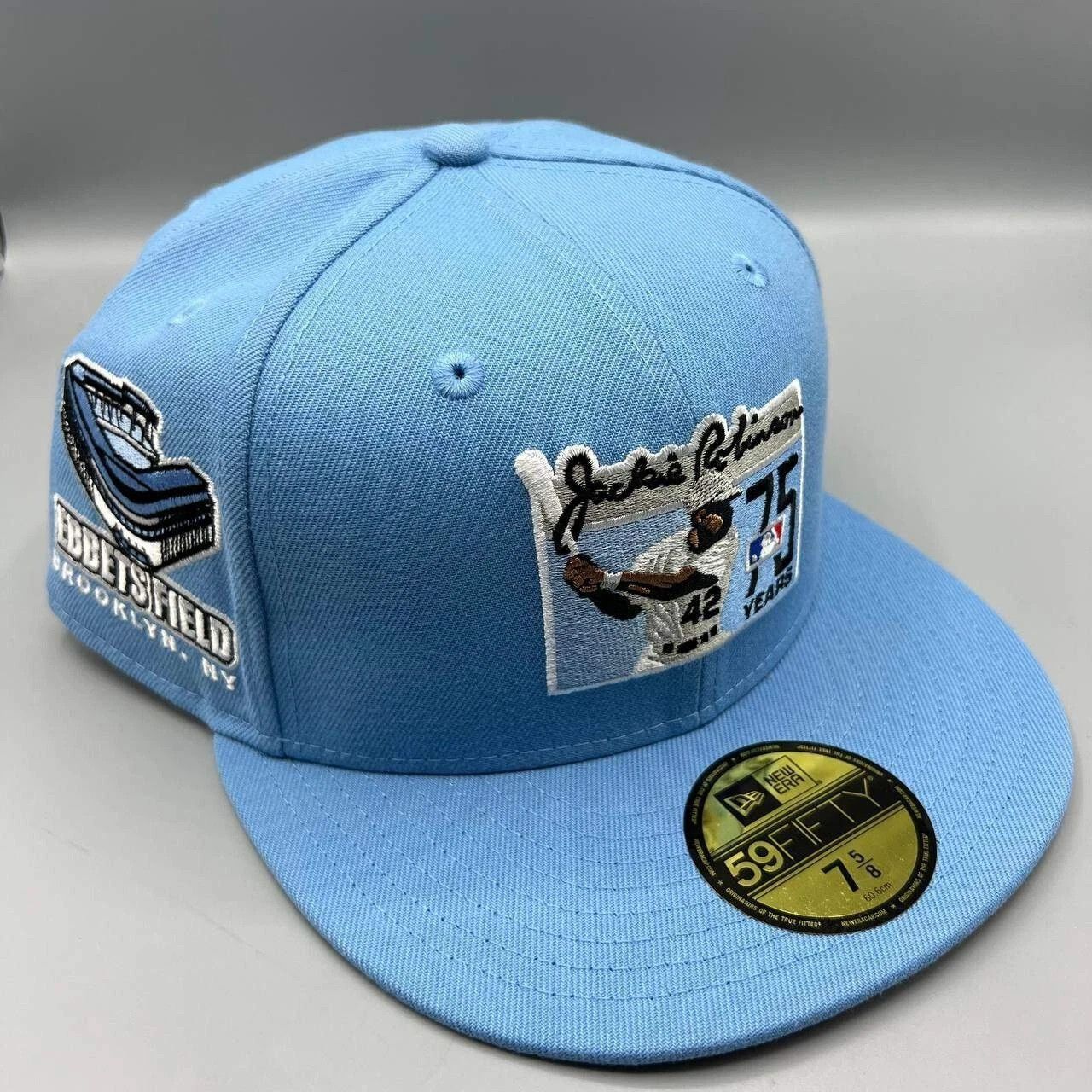New Era Brooklyn LA Dodgers Hat Men 7 5/8 Blue MLB Fitted Cap Size ONE SIZE - 1 Thumbnail